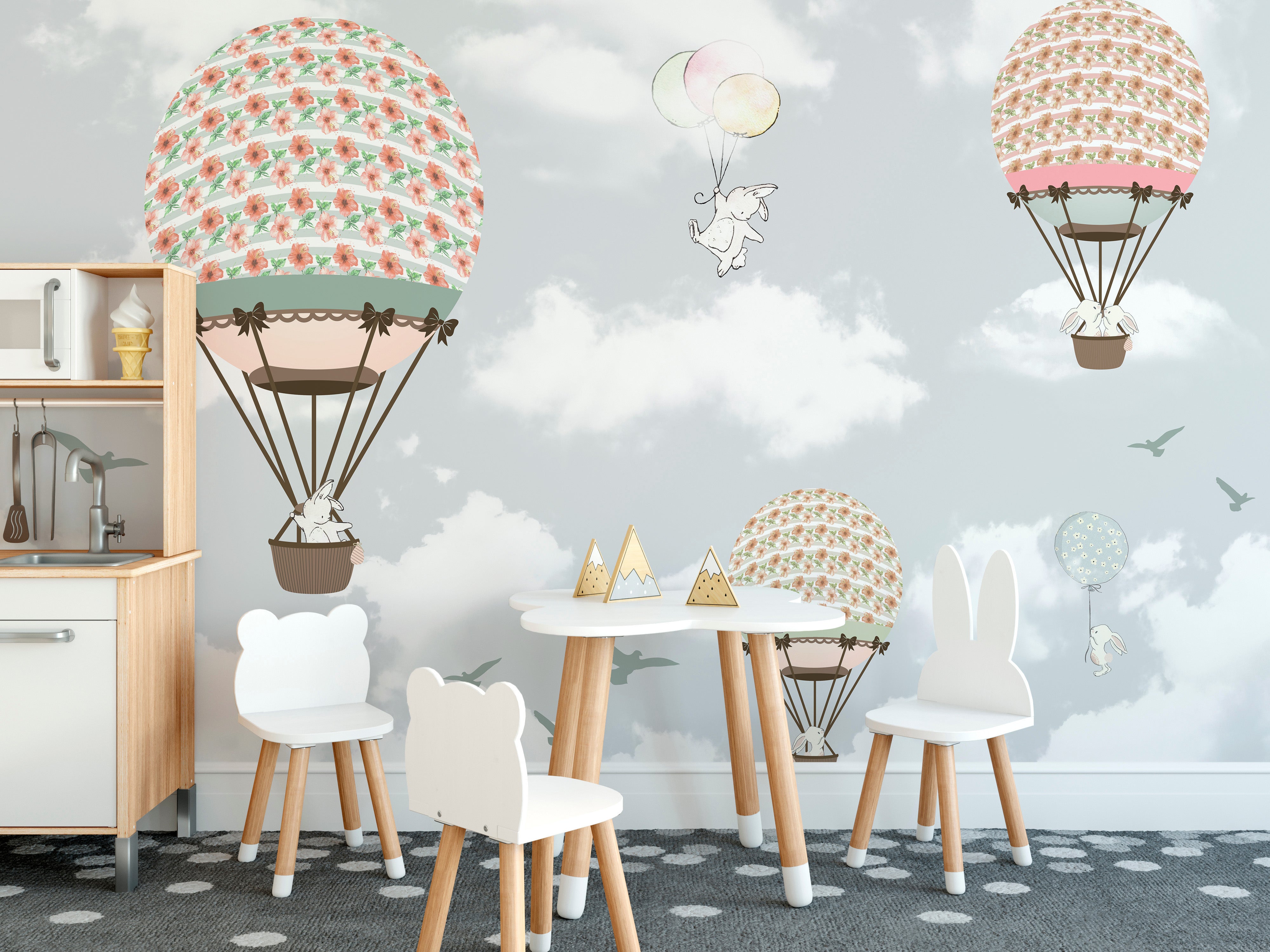 Ballooning Wildlife Wonderland Wallpaper Mural
