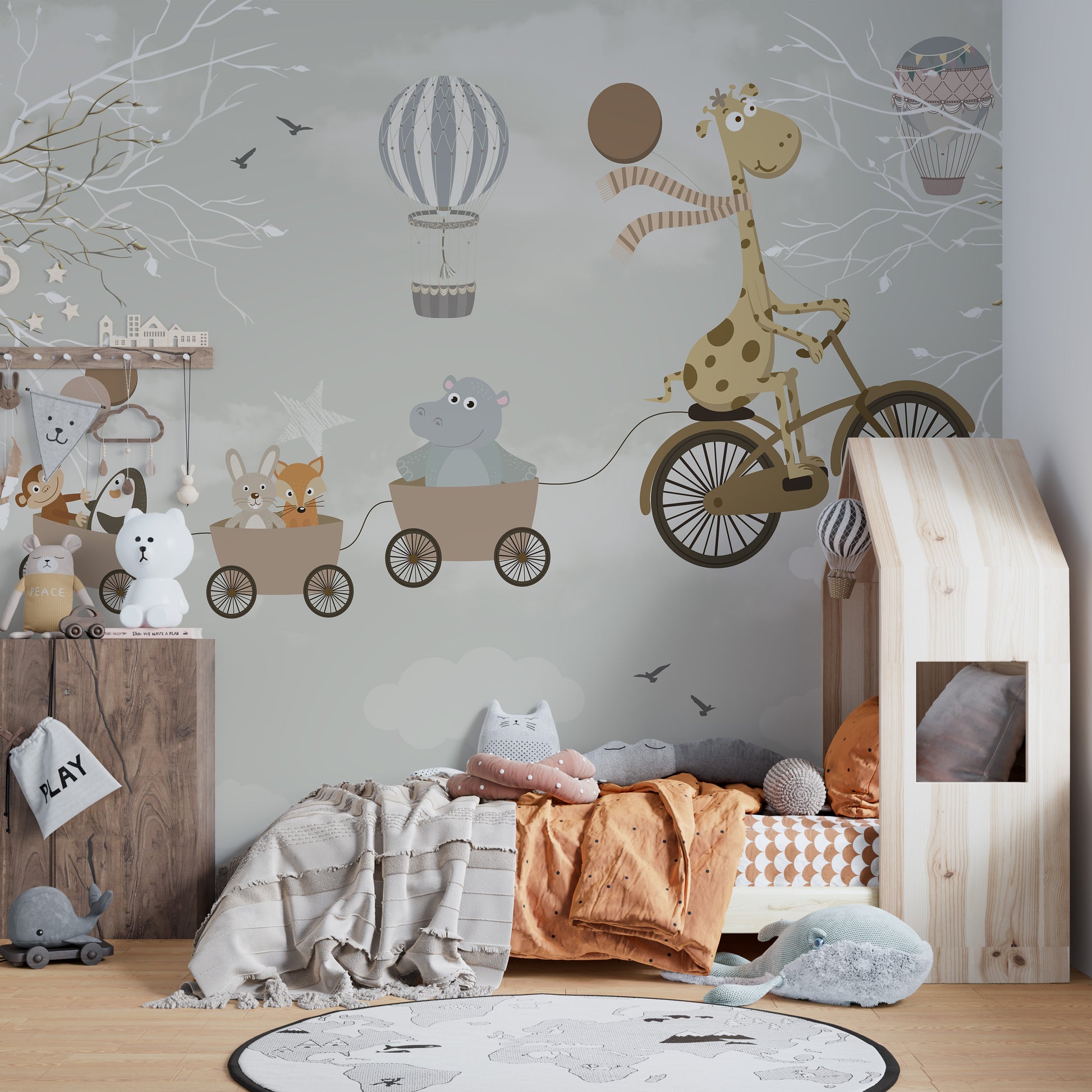 Sky High Cycling Adventures Mural Wallpaper for Home
