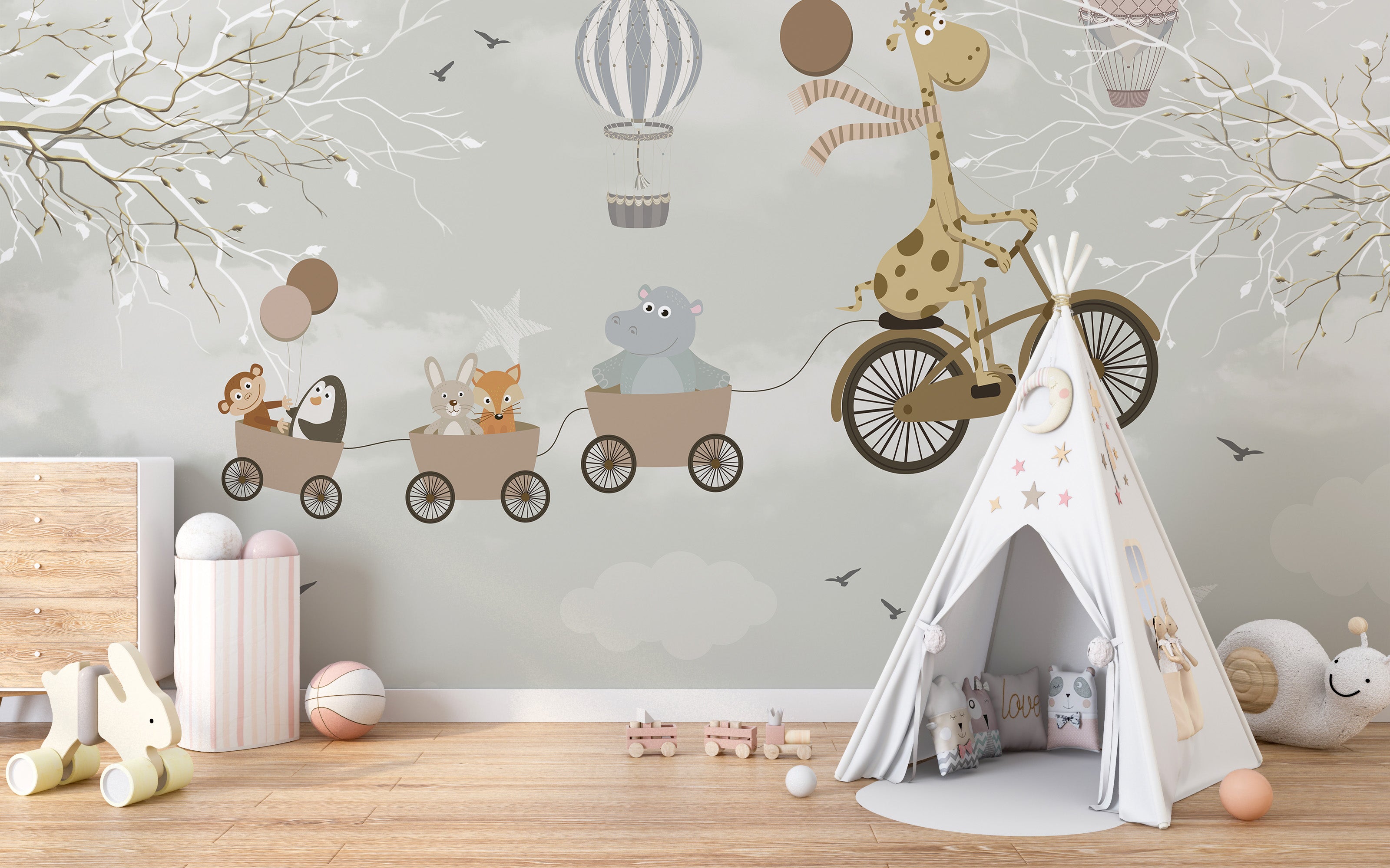 Cycling Adventures Sky High Mural Wallpaper Style
