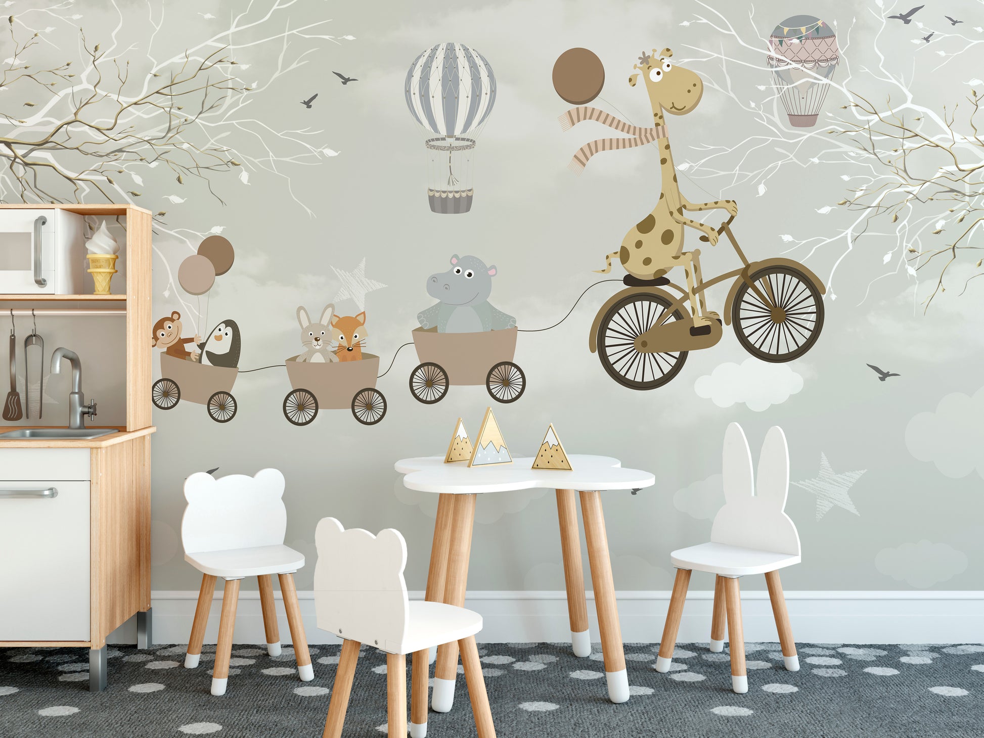 Sky High Cycling Adventures Mural Wallpaper for Rooms
