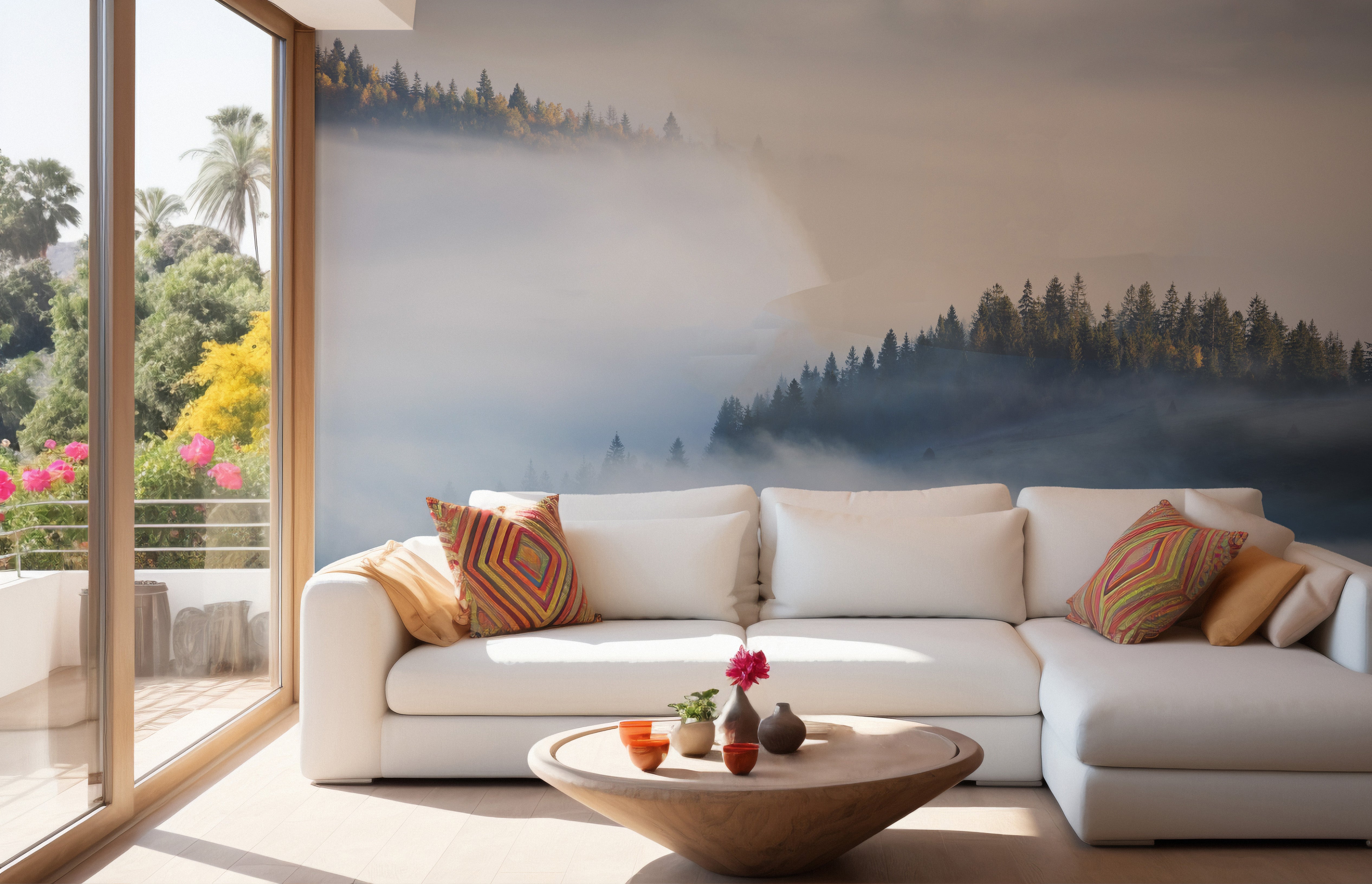 Soft Misty Maple Tree Wallpaper Mural for any space
