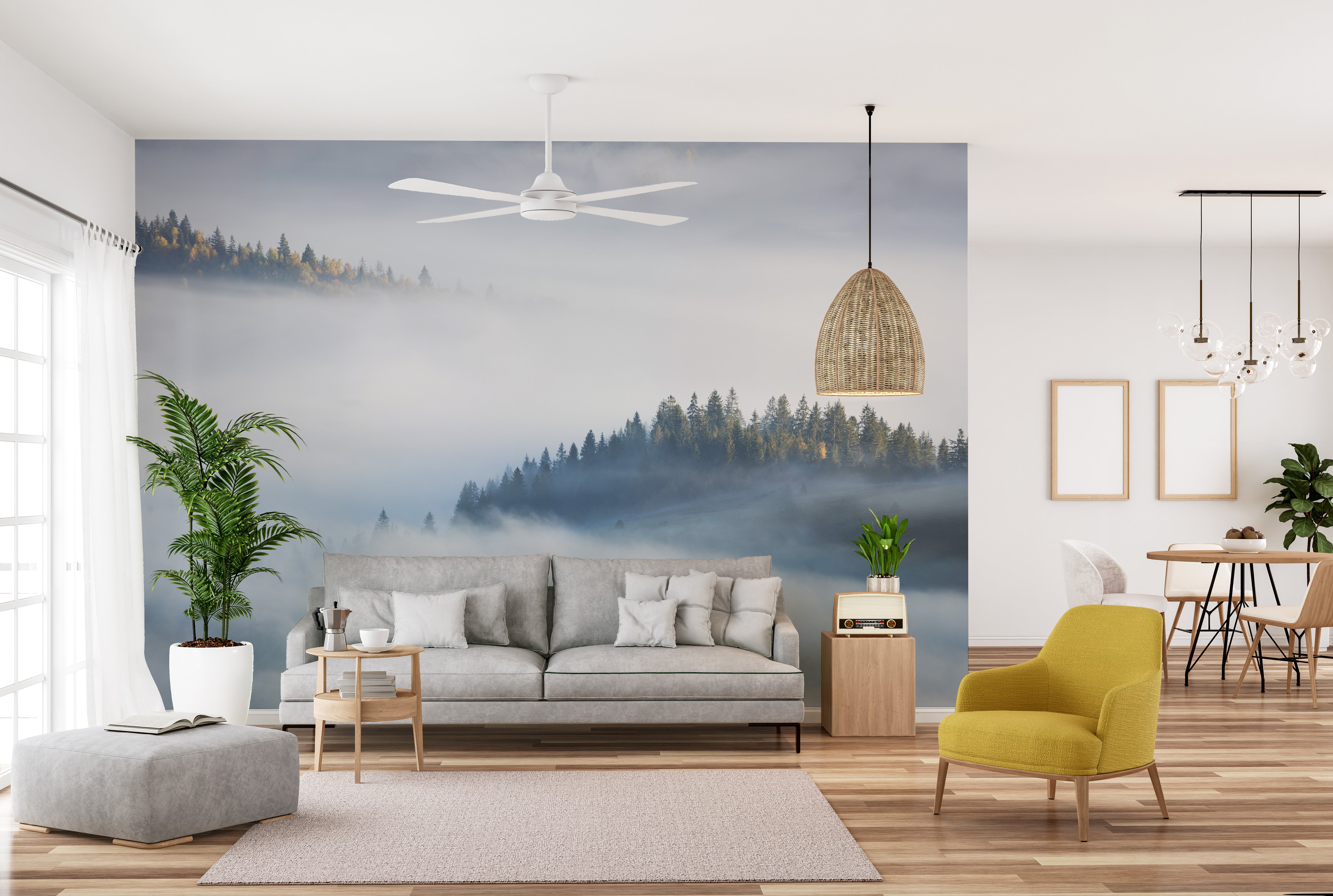 Maple Tree Veiled in Mist Wallpaper Mural for a calm look
