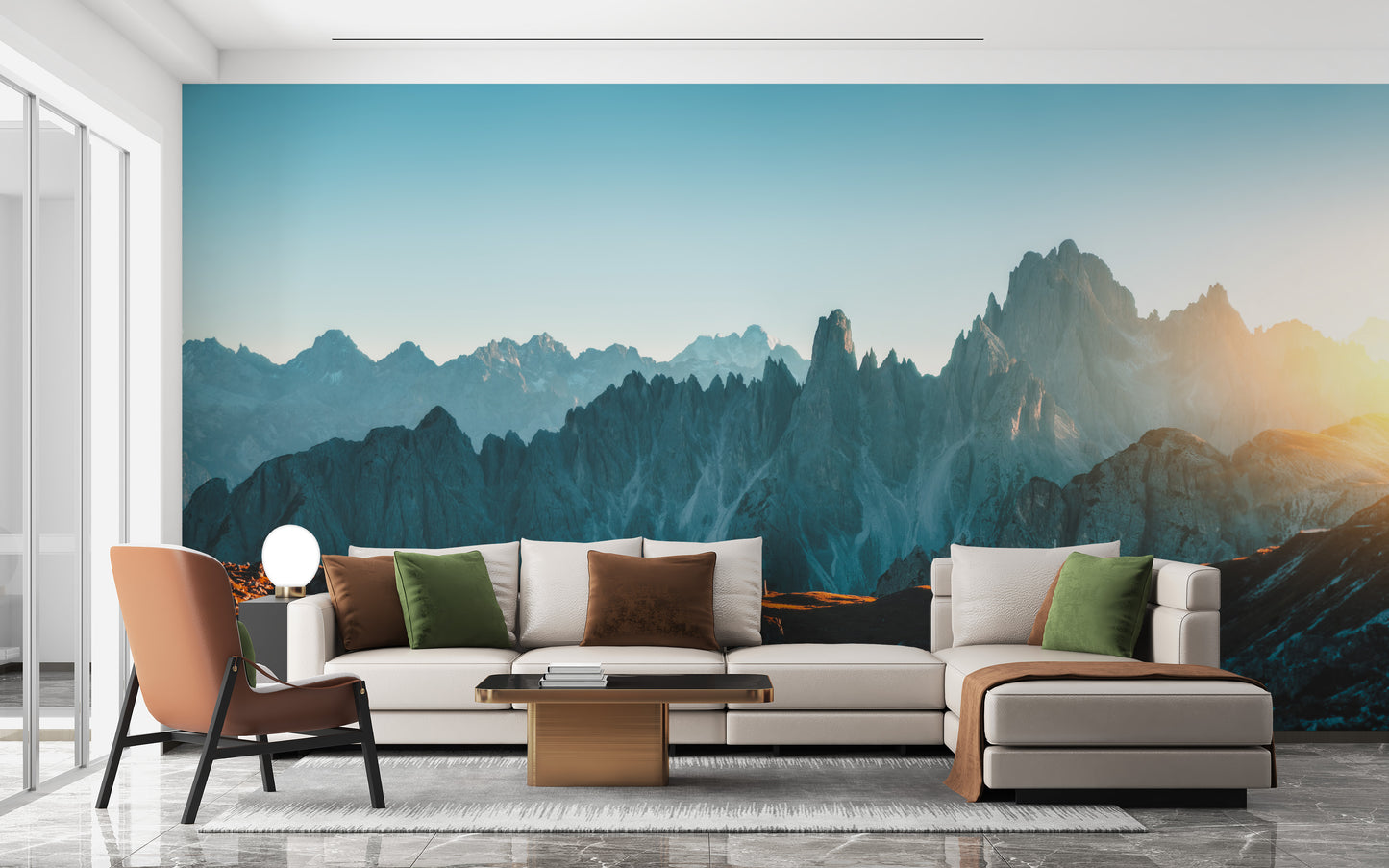 Dramatic Rocky Mountain Wall Mural for bold decor
