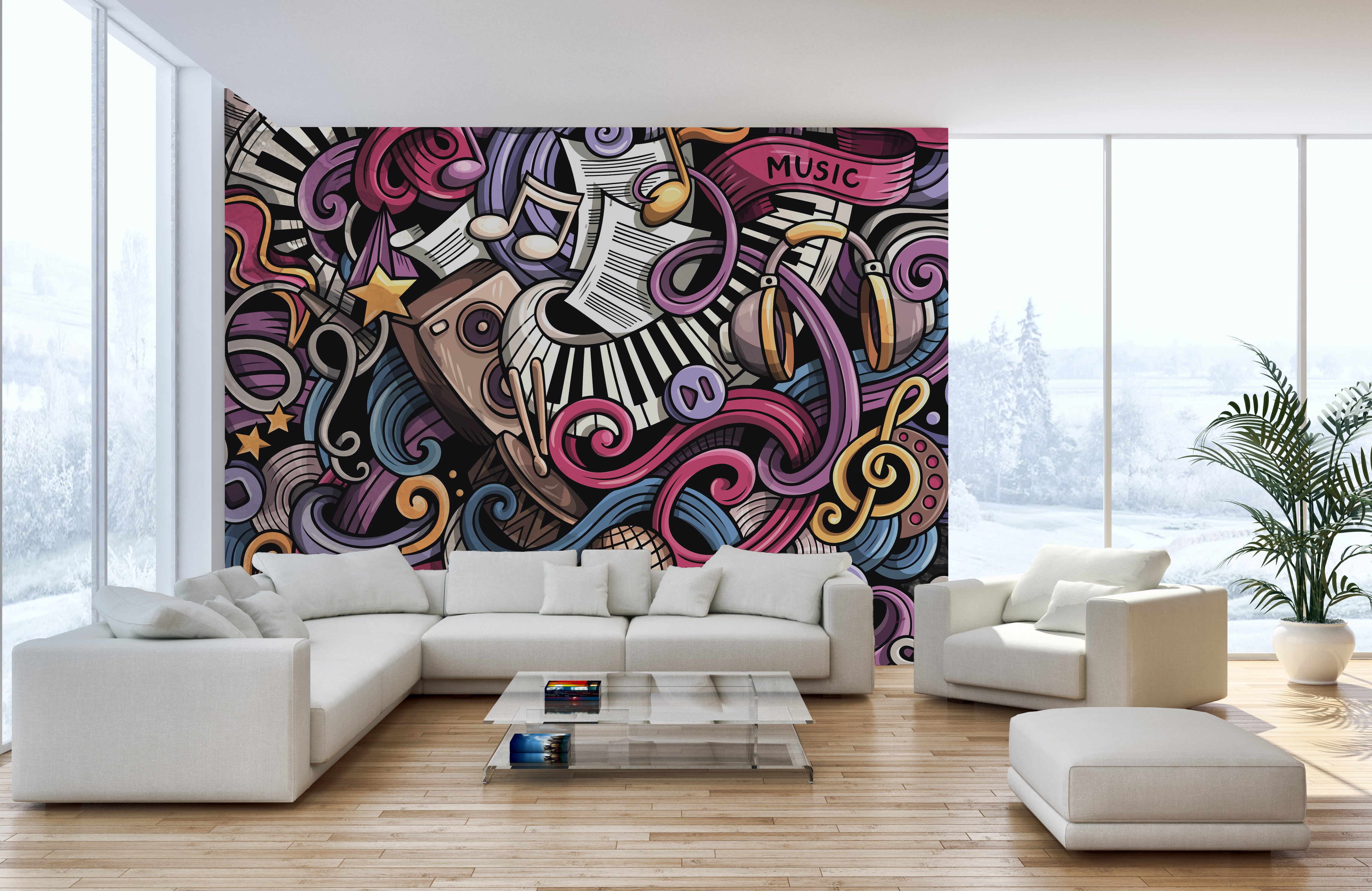 Musical Sketches Wallpaper Mural for a creative vibe
