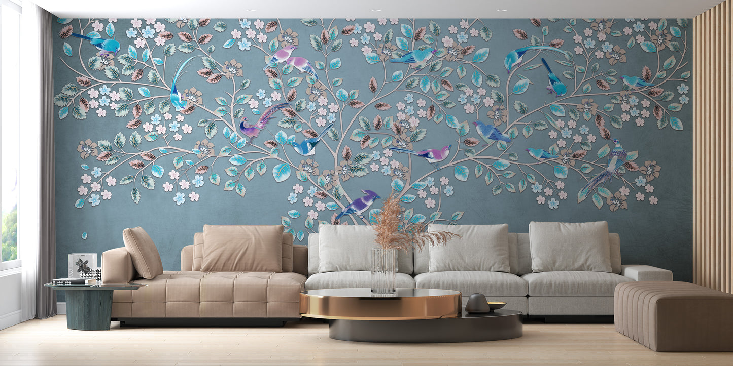 Mystic Canopy Flora and Fauna Mural for your walls