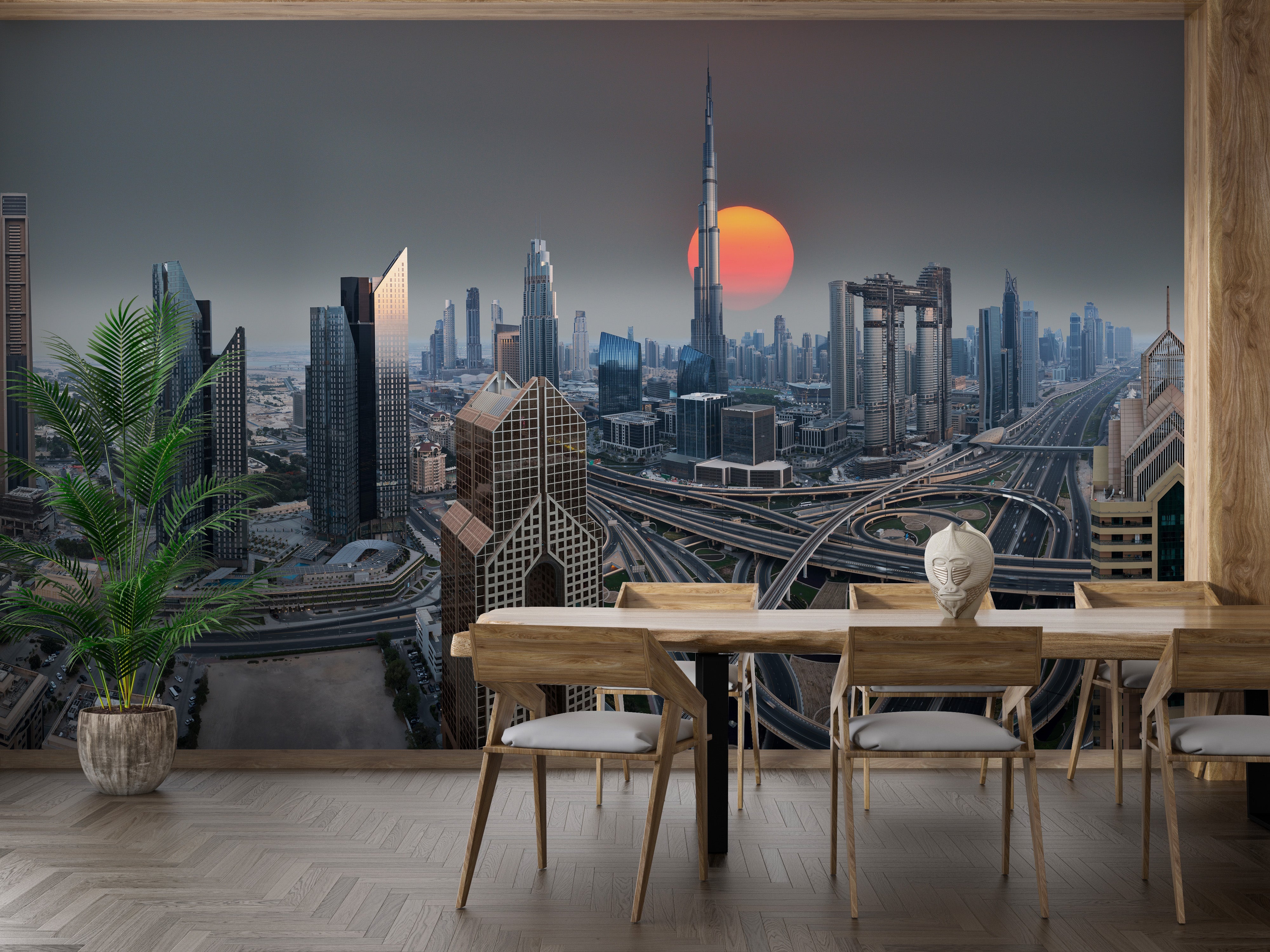 City of Gold Sunrise Wall Mural for a stunning effect
