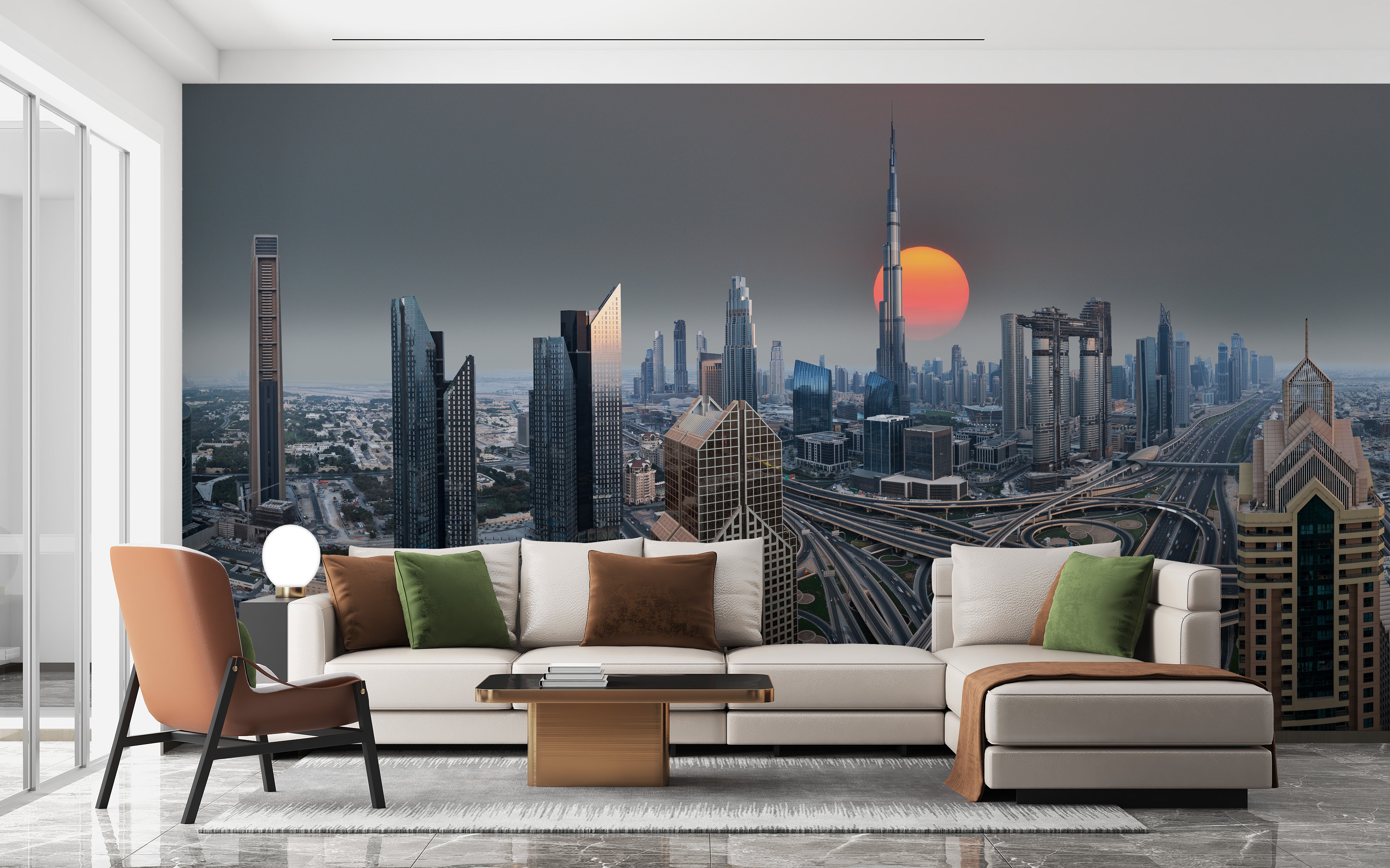 Sunrise in the City of Gold Wallpaper Mural for warmth
