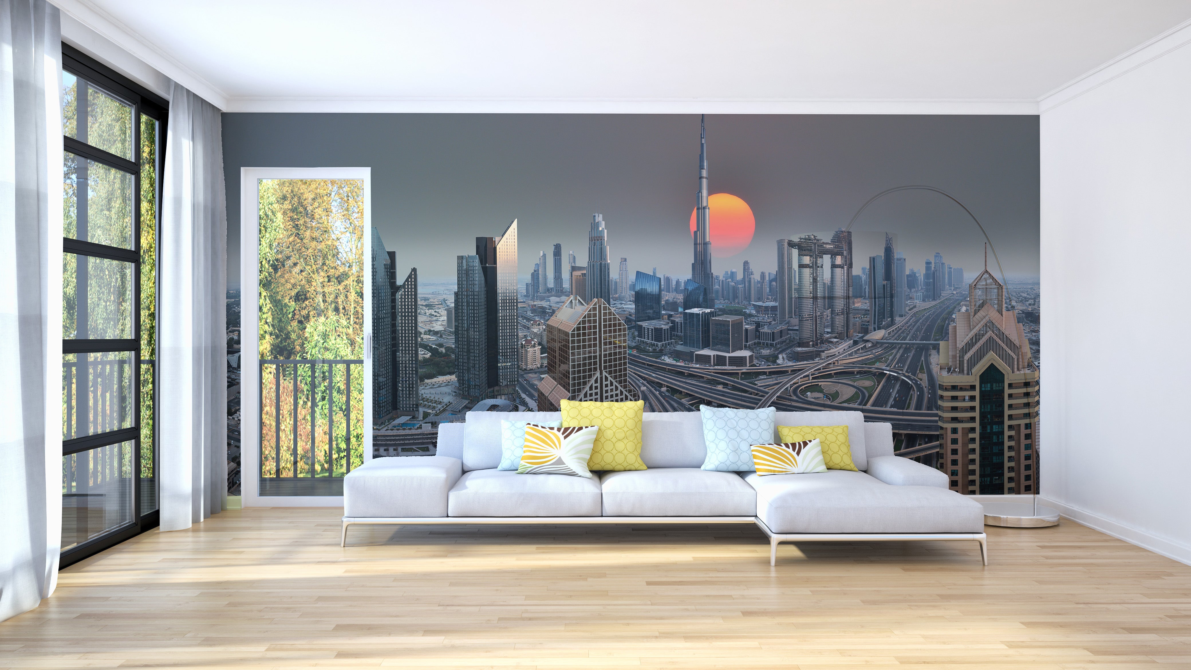 City of Gold at Sunrise Wall Mural for a golden glow
