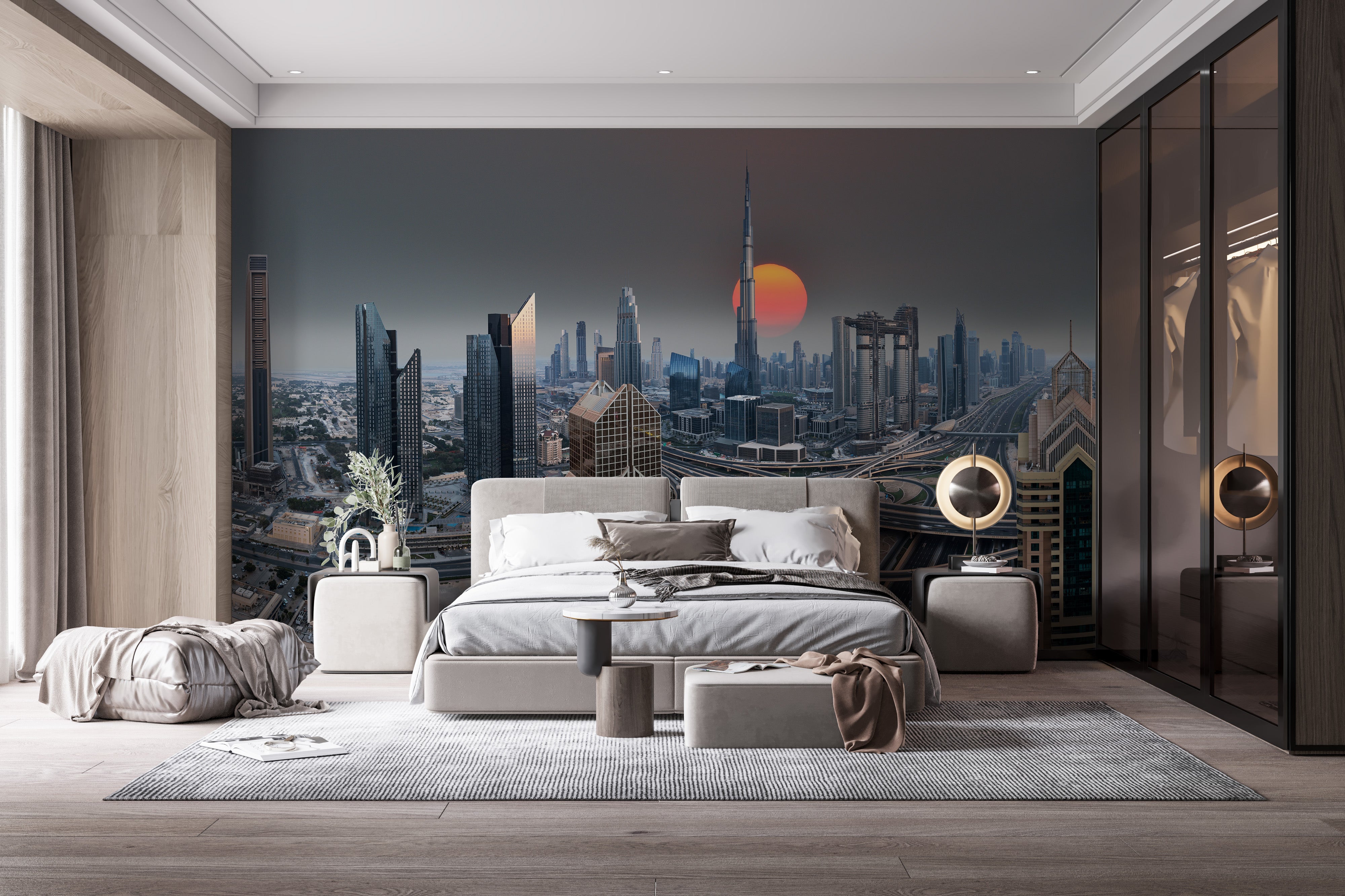 Sunrise over the City of Gold Wallpaper Mural for style
