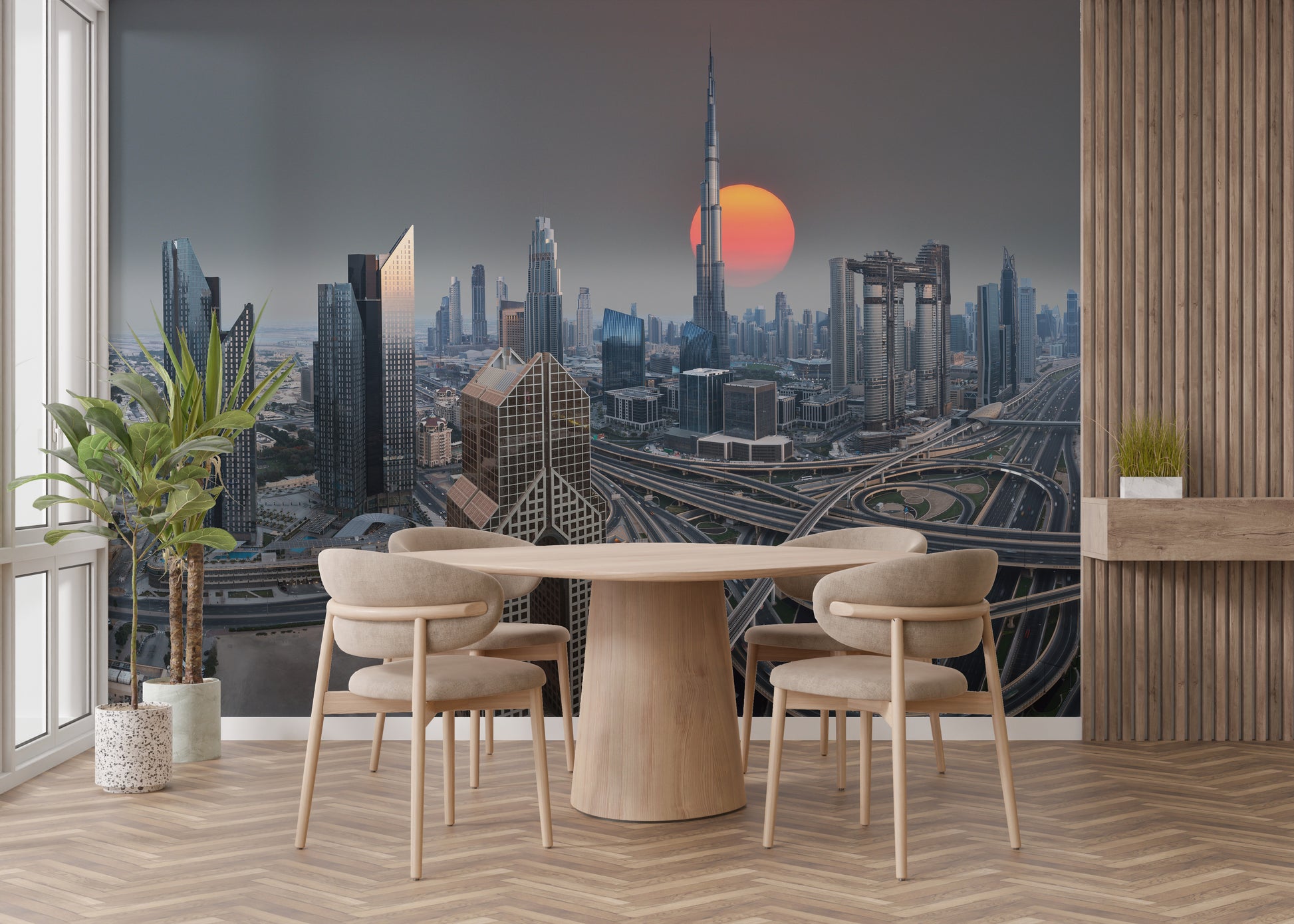 Gold City at Sunrise Wall Mural for a breathtaking view
