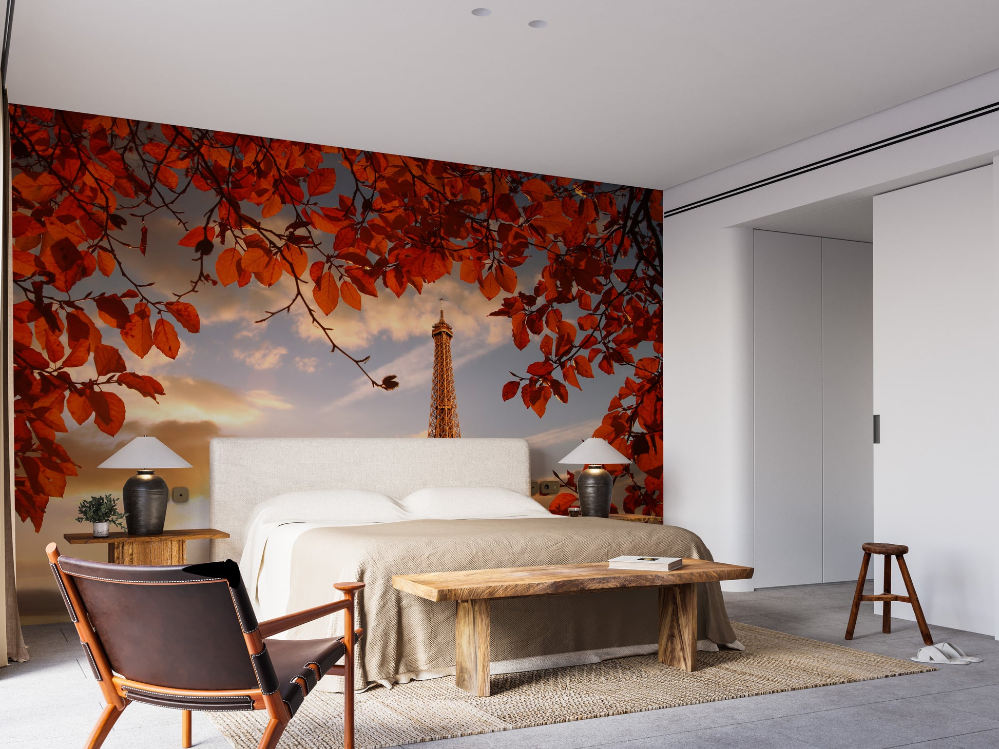 Autumn Whispers in Paris Wall Mural for a soft glow