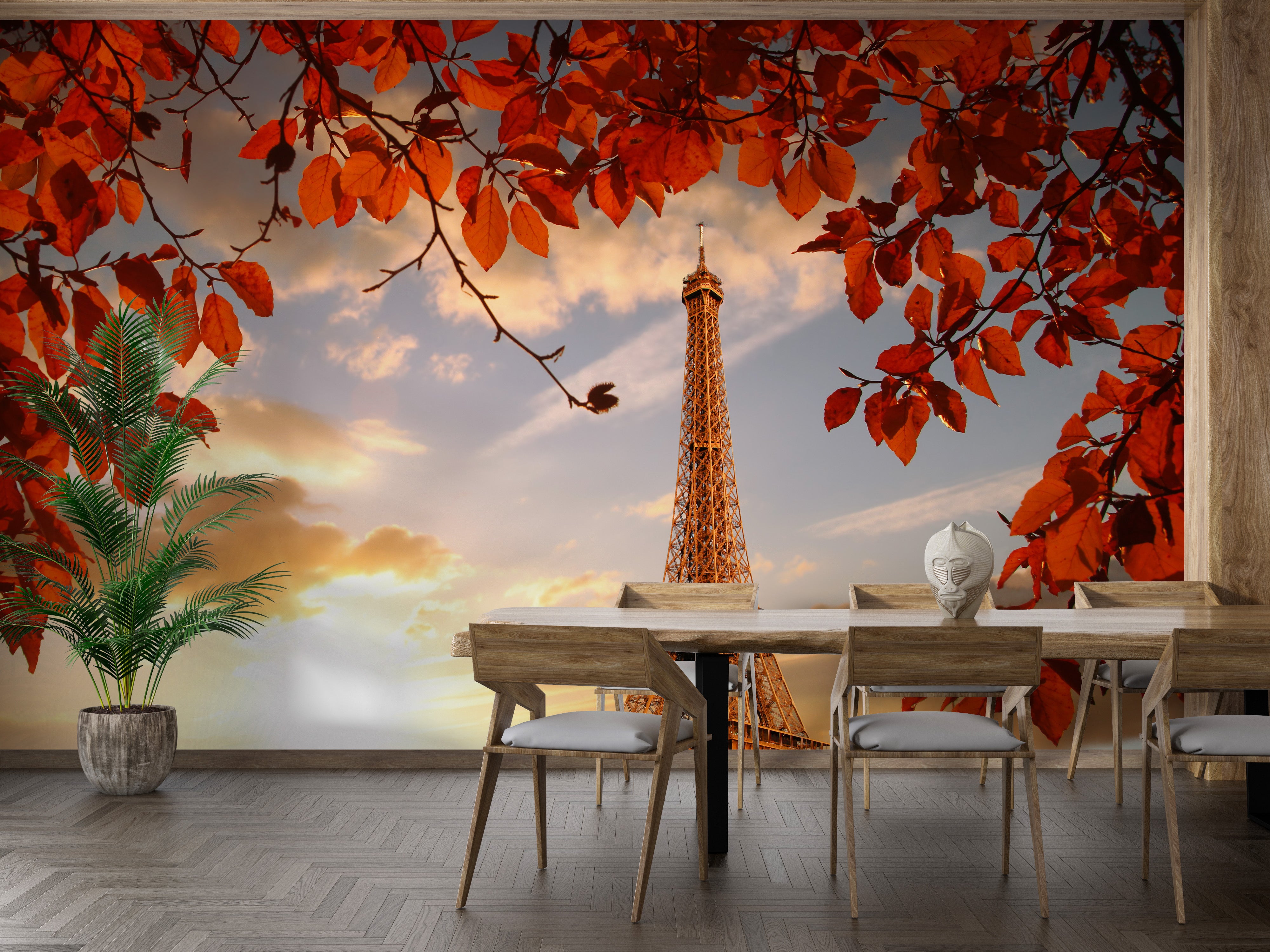 Paris Autumn Wall Mural for a peaceful autumn vibe