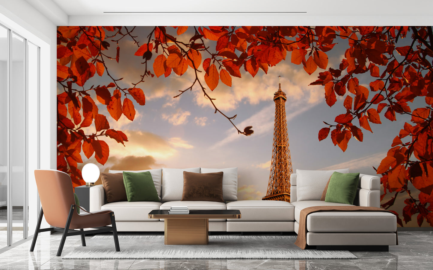 Paris Autumn Whispers Wall Mural for a golden touch