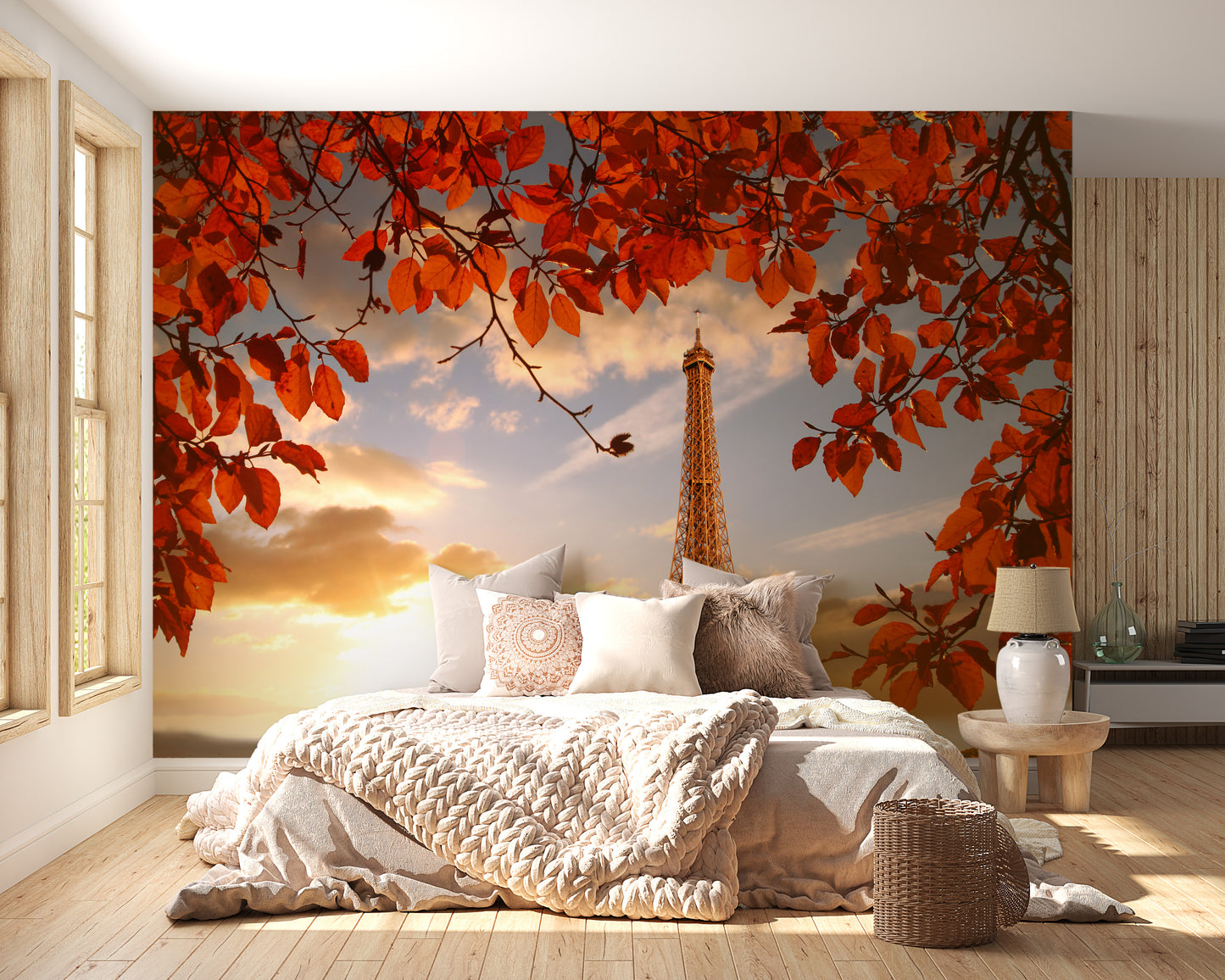 Autumn Whispers Wall Mural for Parisian charm
