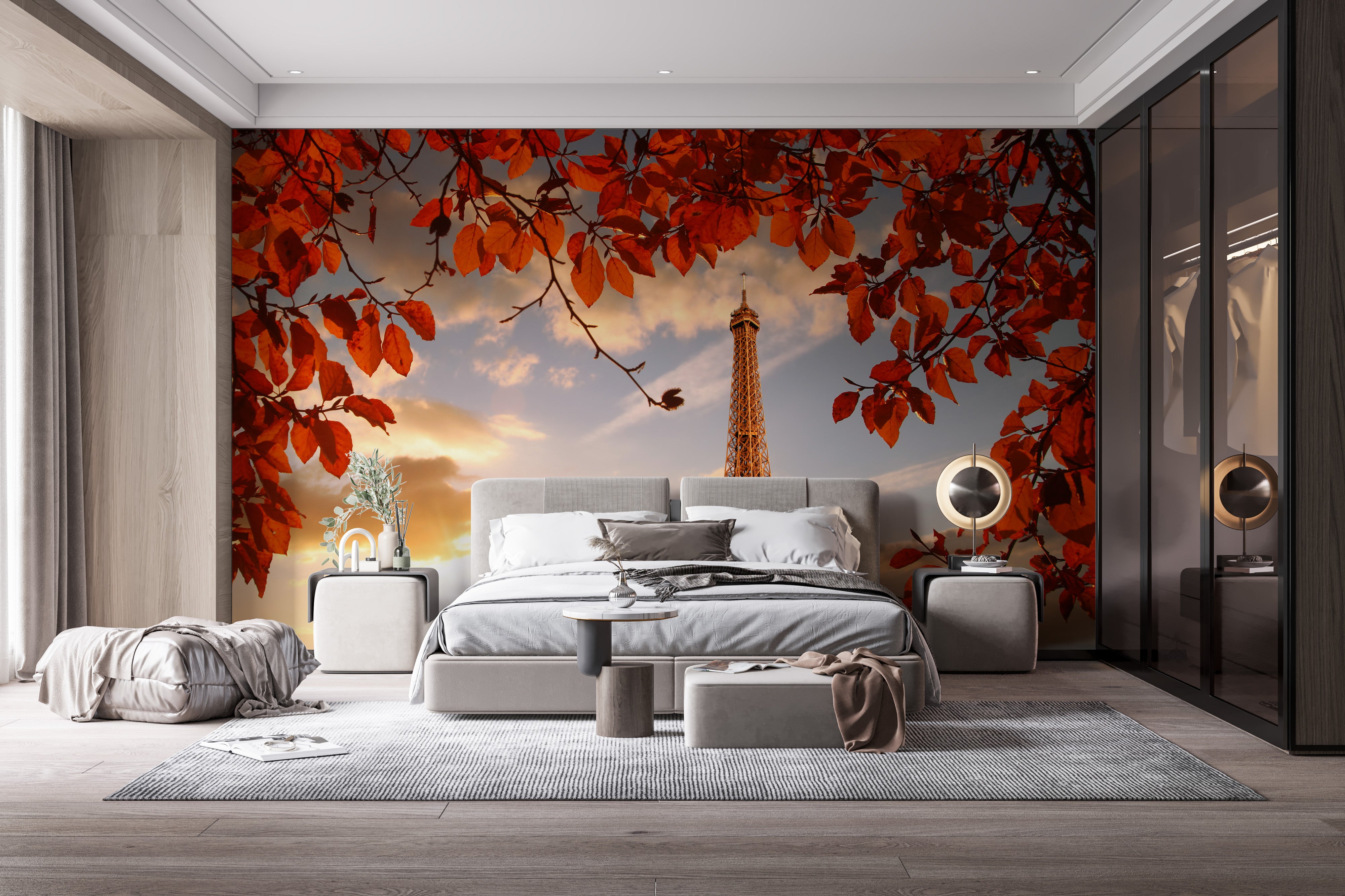 Autumn Whispers in Paris Wall Mural for cozy decor