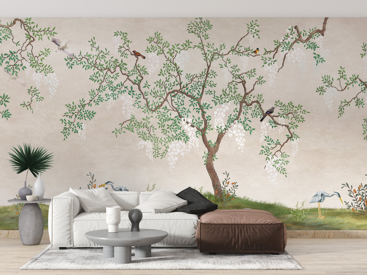 Zen Garden Birdscape Wall Mural for Relaxing Walls