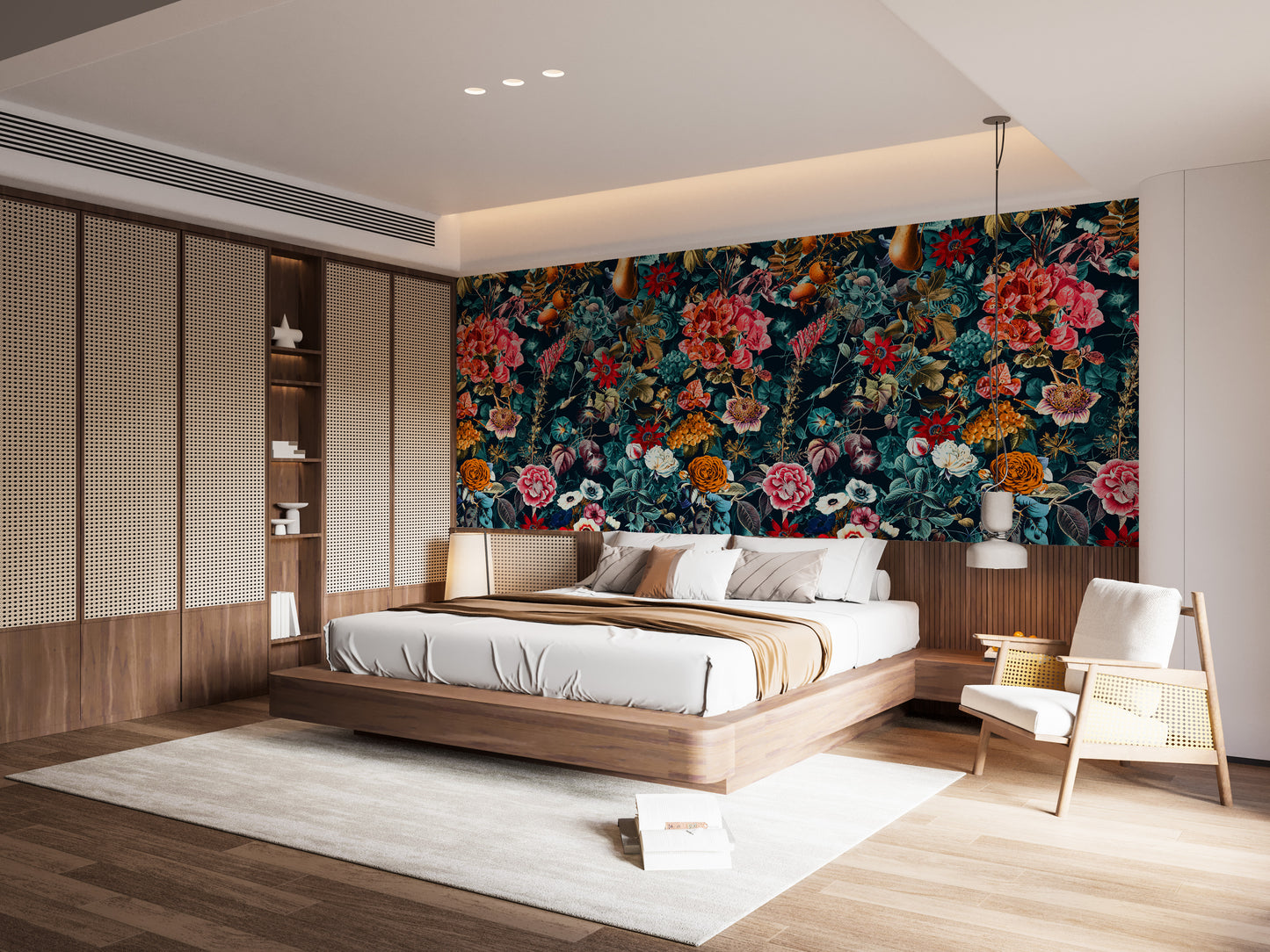 Inky Floral Intrigue Wallpaper Mural for Fresh Walls
