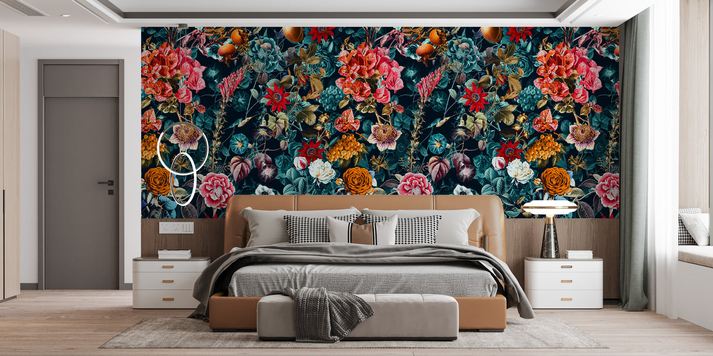 Inky Floral Intrigue Wallpaper Mural for Any Wall