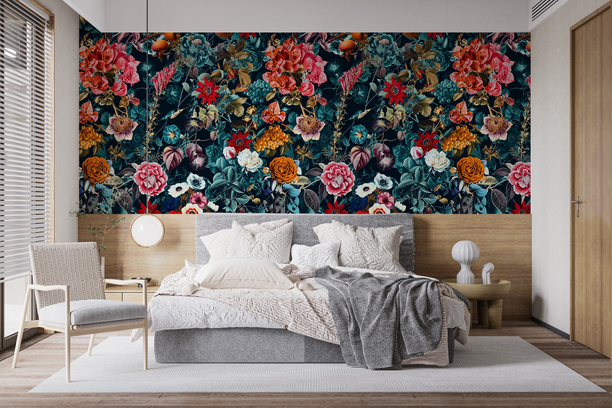 Inky Floral Intrigue Wallpaper Mural for Your Walls