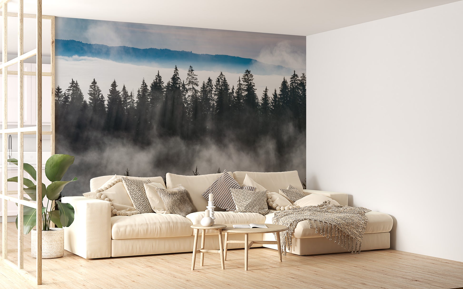 Mountain Mist Landscape Wall Mural for Your Home