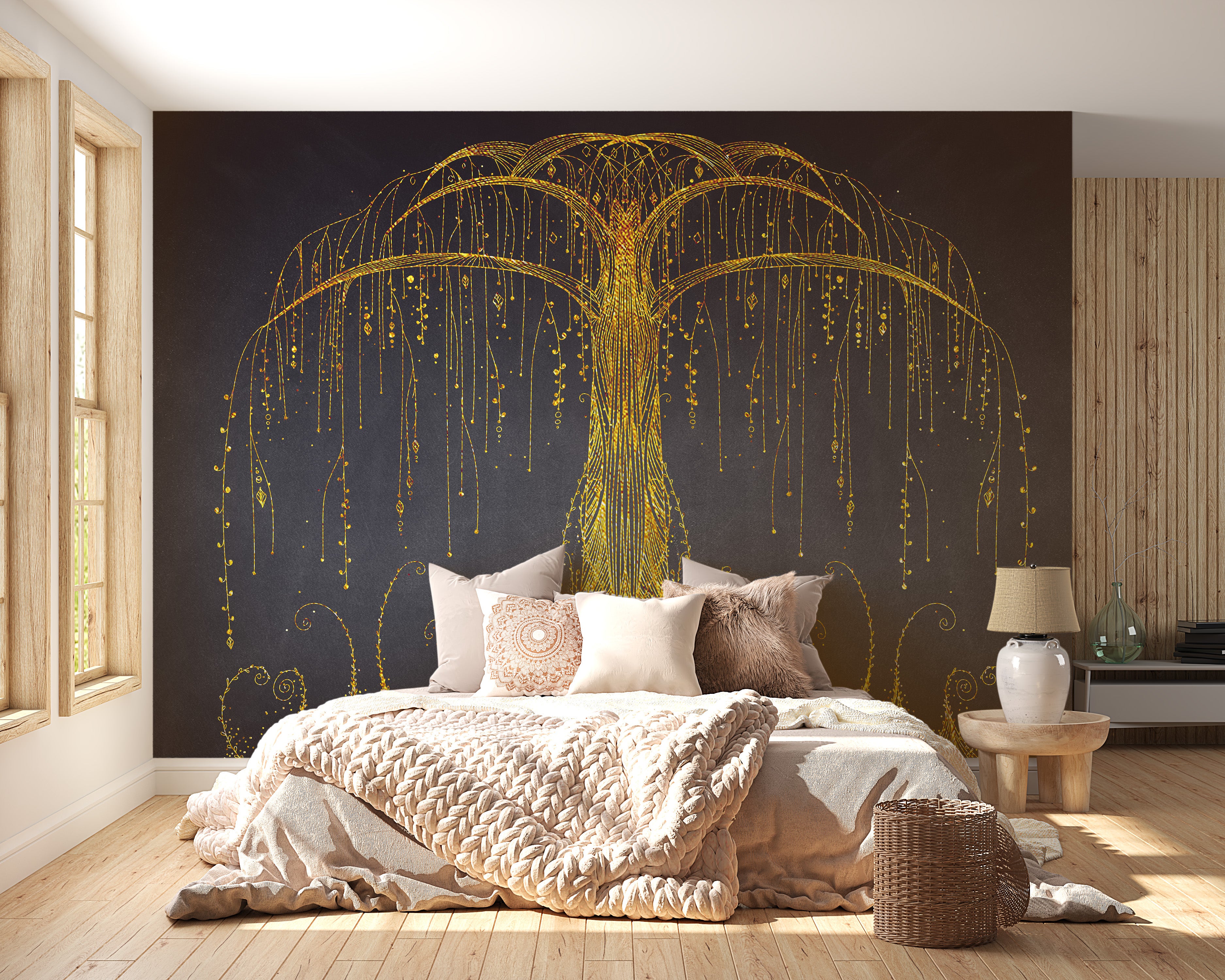 Removable Abstract Tree of Elegance Wall Mural Art
