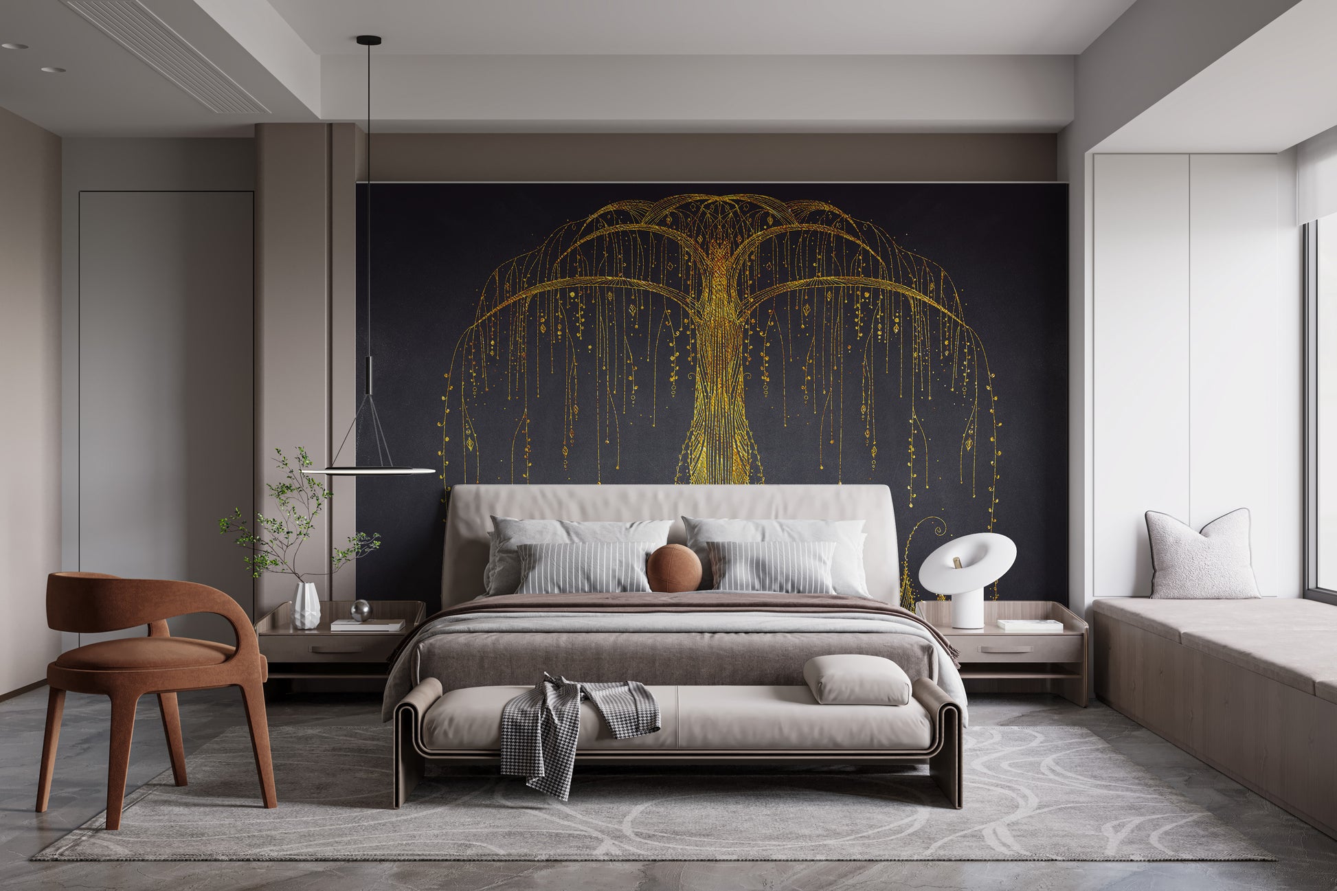 Abstract Tree of Elegance Removable Mural for Walls
