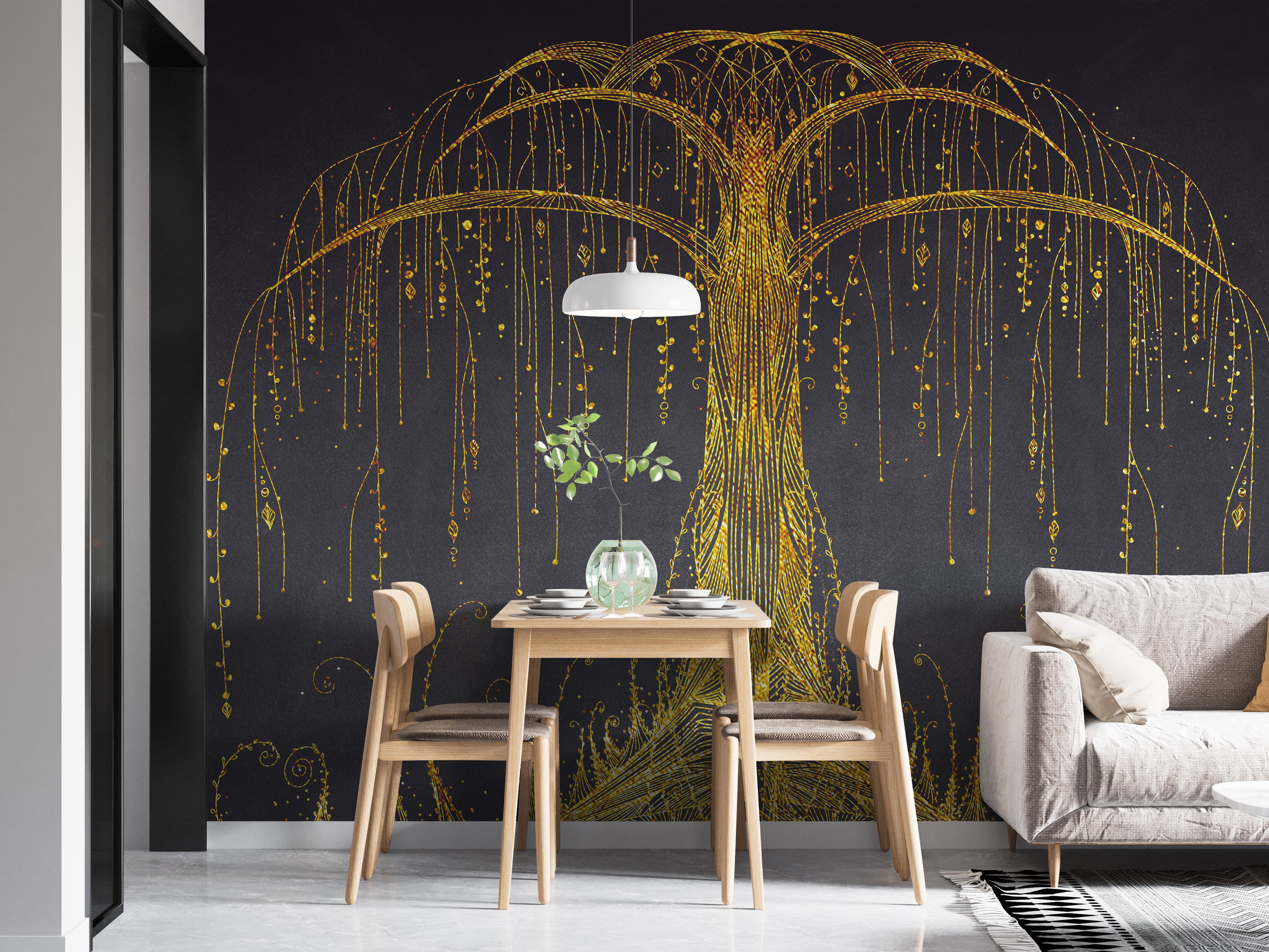 Removable Abstract Tree of Elegance Mural for Walls
