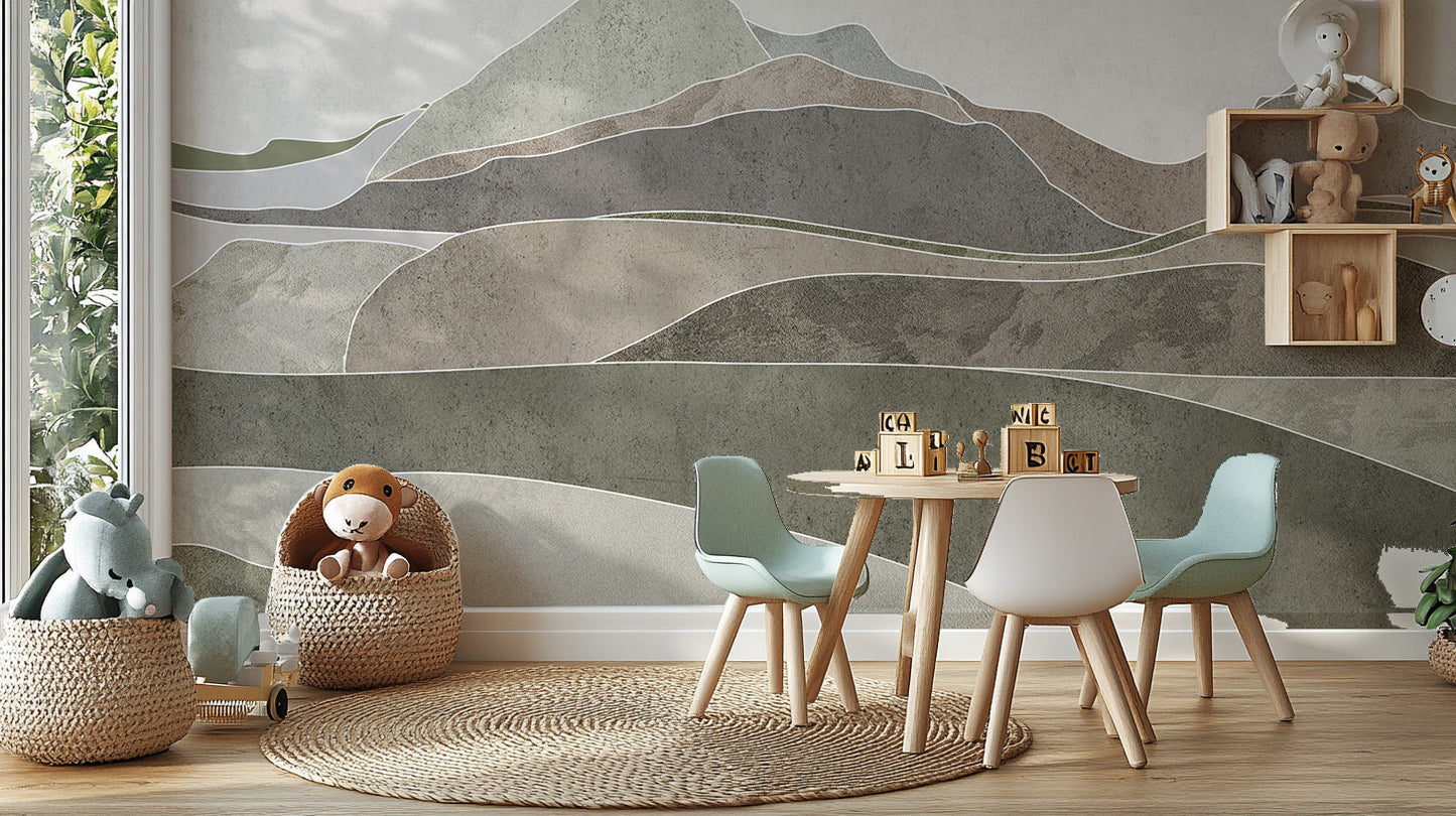 Natural Brown Horizons Wall Mural for Sophisticated Decor
