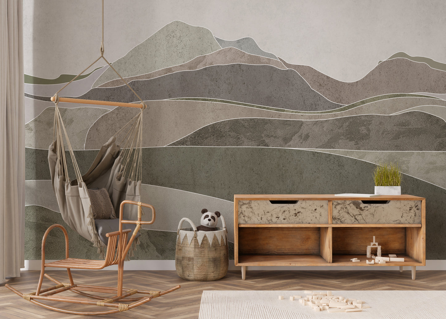 Natural Brown Horizons Wall Mural for Modern Rooms
