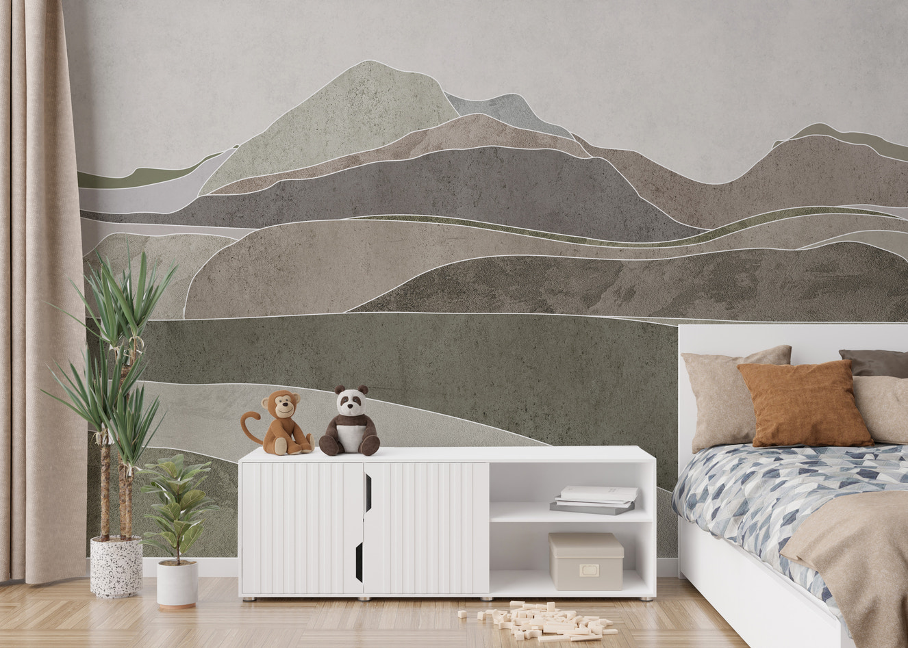 Natural Brown Horizons Wall Mural for Elegant Walls
