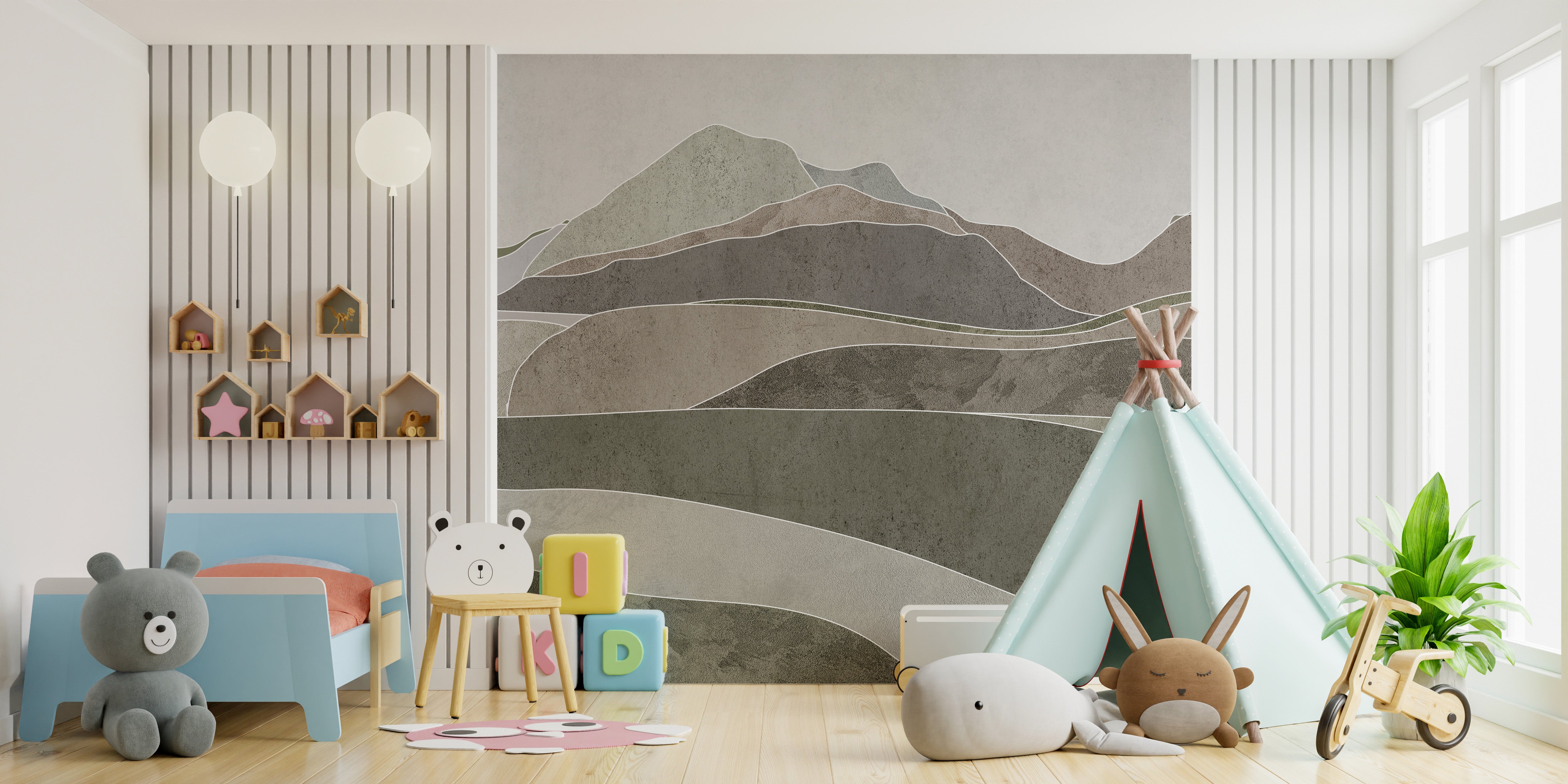 Natural Brown Horizons Wall Mural for Timeless Walls
