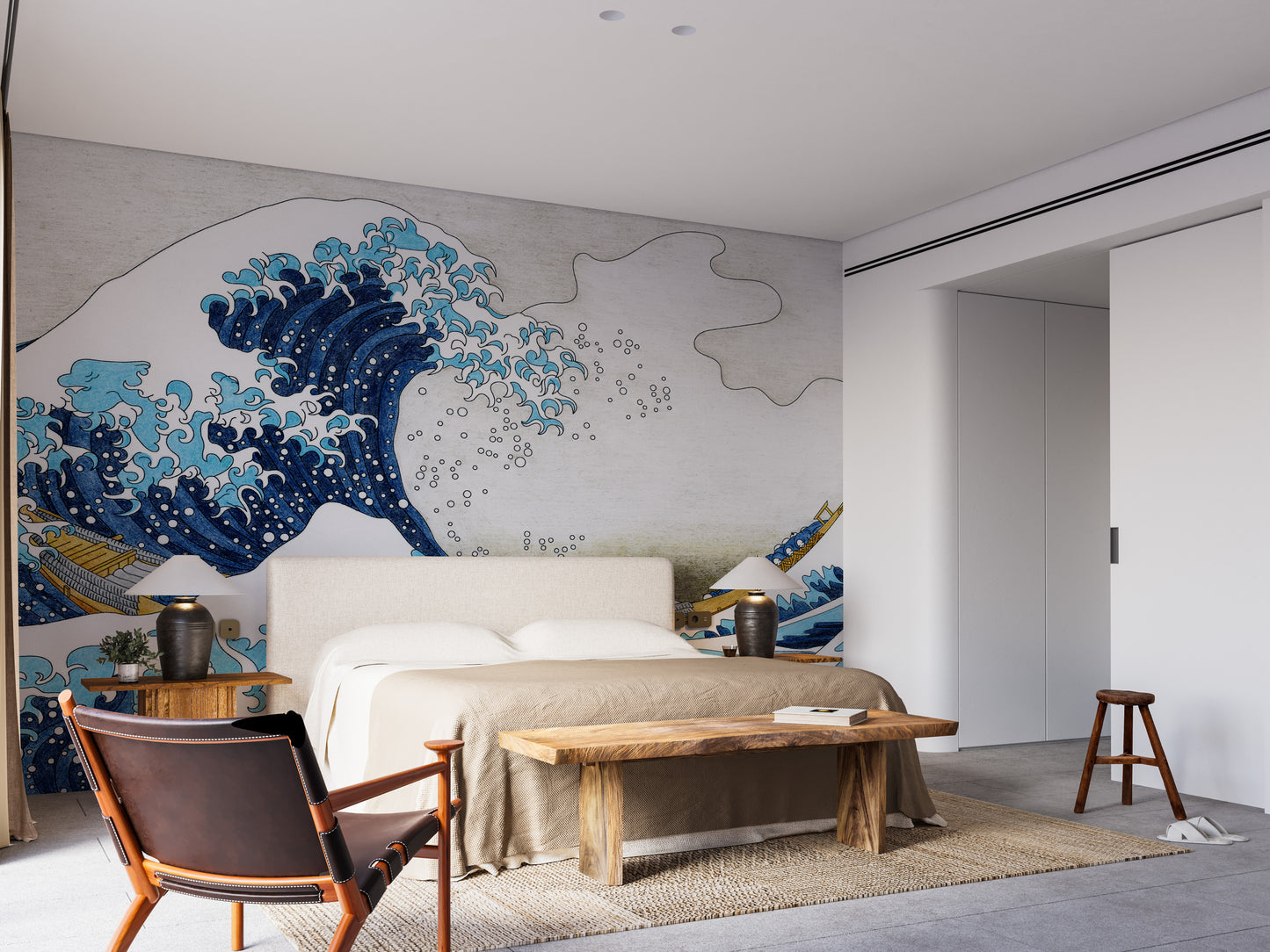 Mesmerizing Kanagawa Wave Wall Mural for Ocean-Inspired Rooms