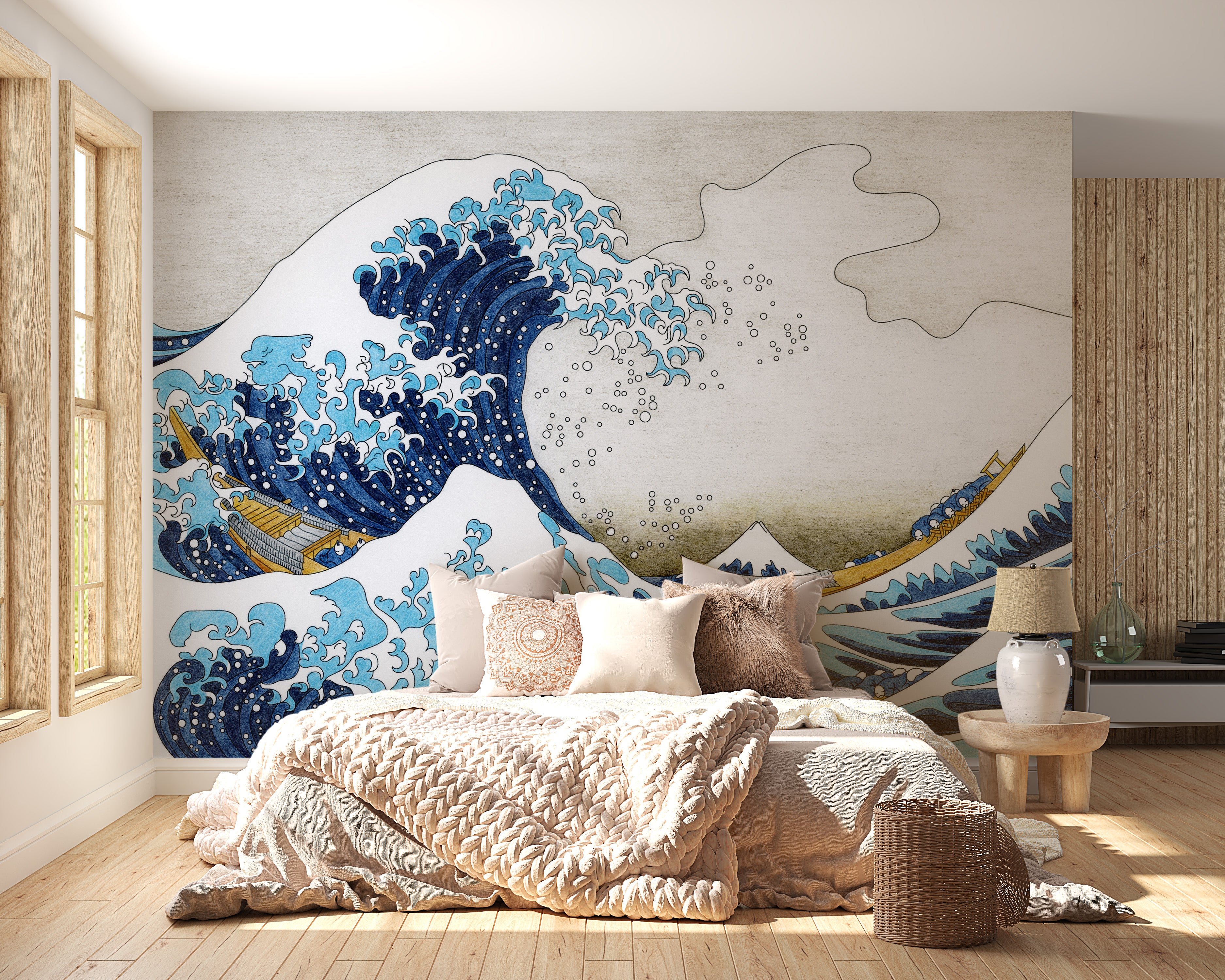 Mesmerizing Kanagawa Wave Wall Mural for Coastal Vibes