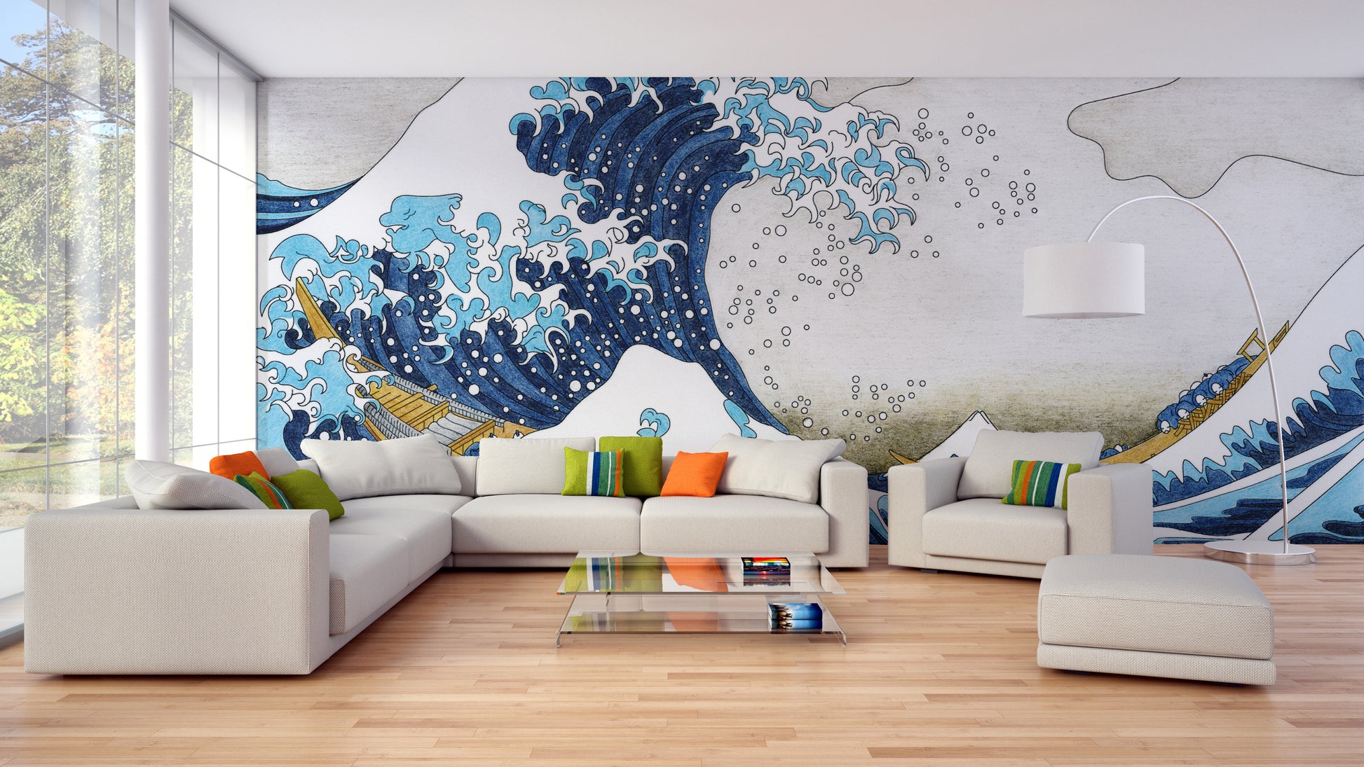 Mesmerizing Kanagawa Wave Wall Mural for Dynamic Walls