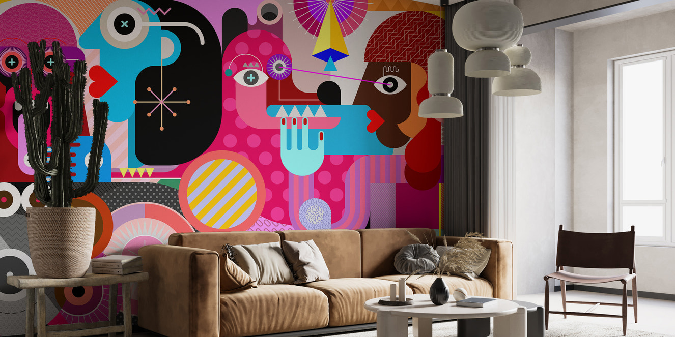 Collective Abstract Vision Wall Mural for Bold Style
