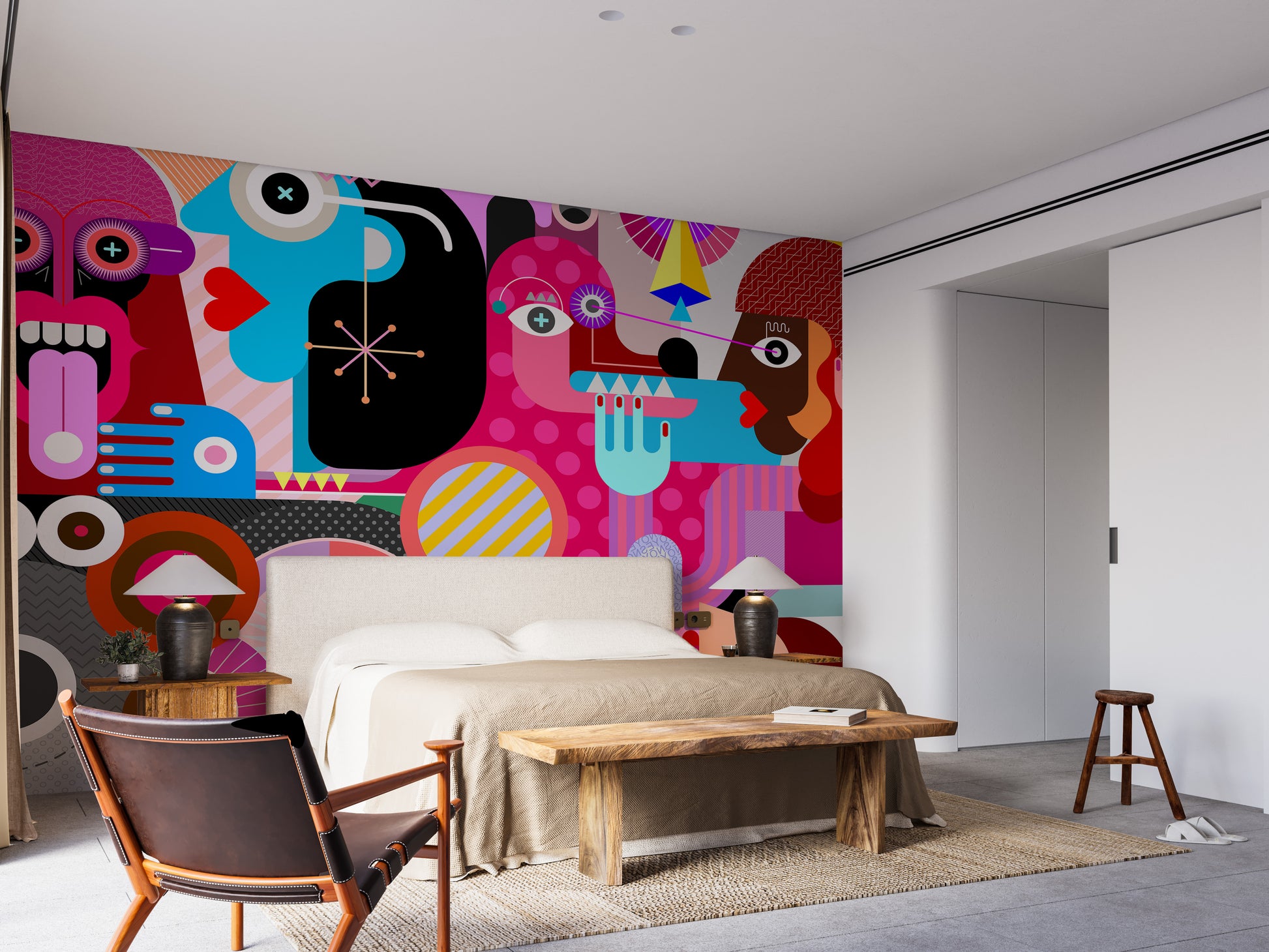 Collective Abstract Vision Wall Mural for Bold Aesthetic