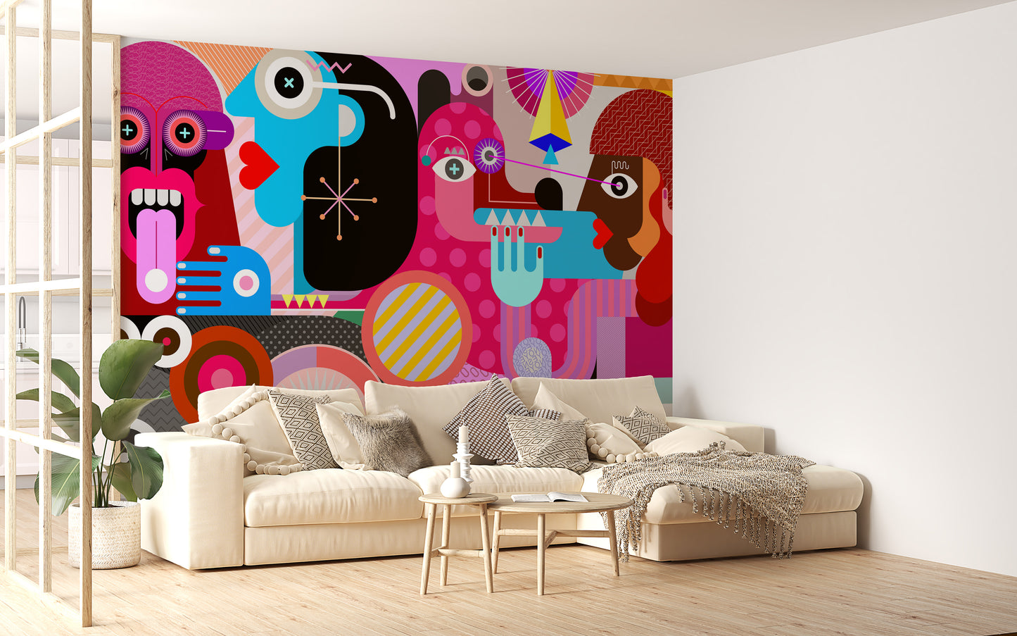 Collective Abstract Vision Wall Mural for Trendy Spaces