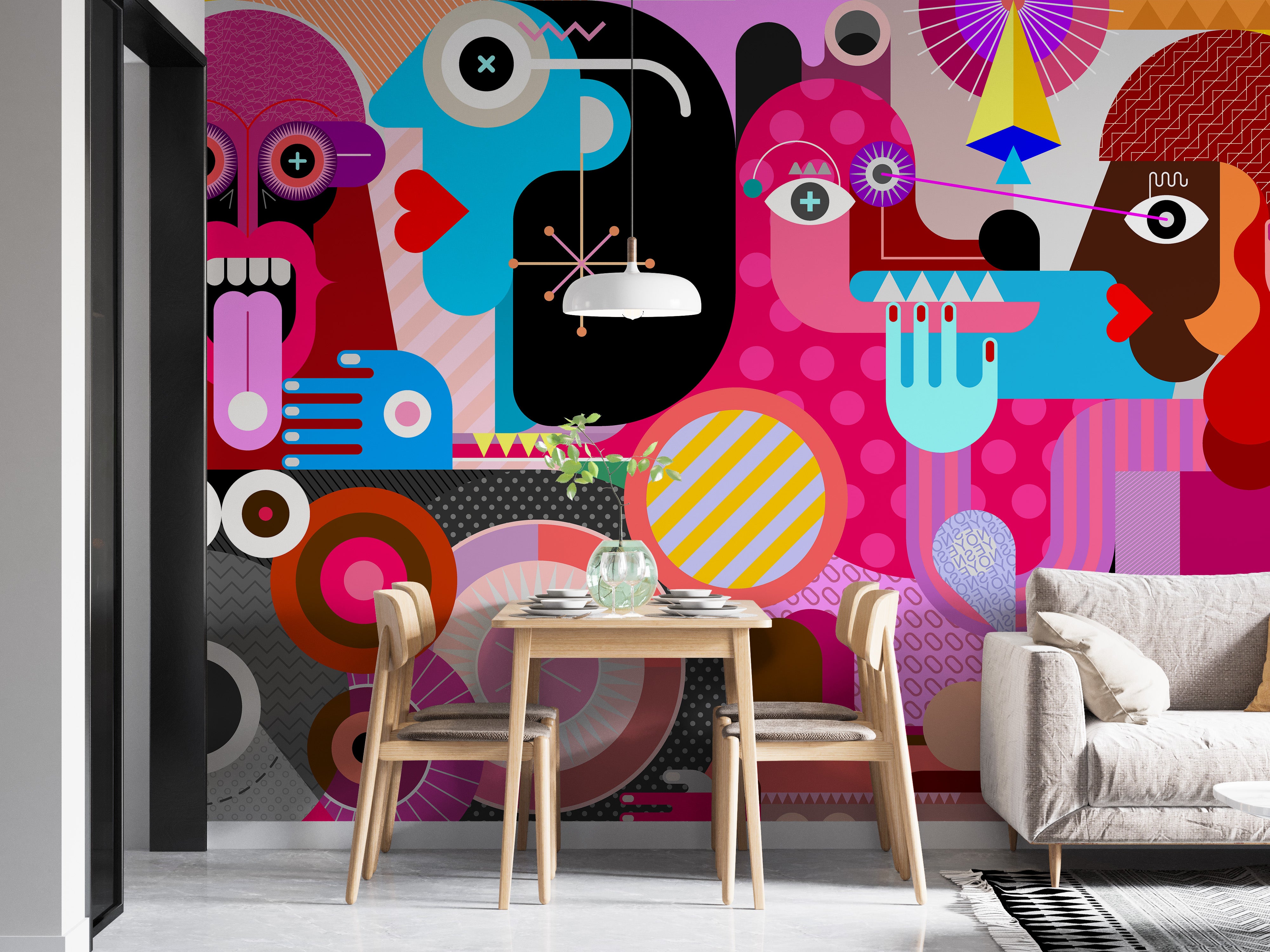 Collective Abstract Vision Wall Mural for Artistic Walls