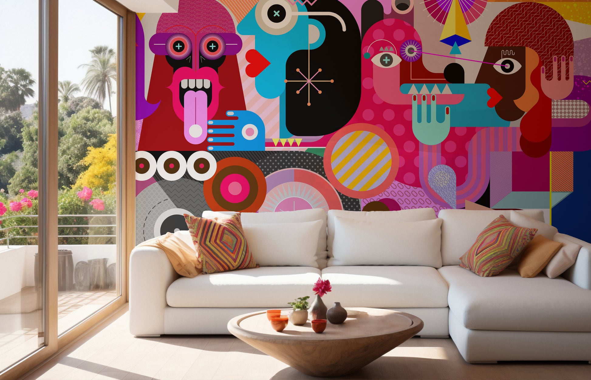 Collective Abstract Vision Wall Mural for Dynamic Spaces
