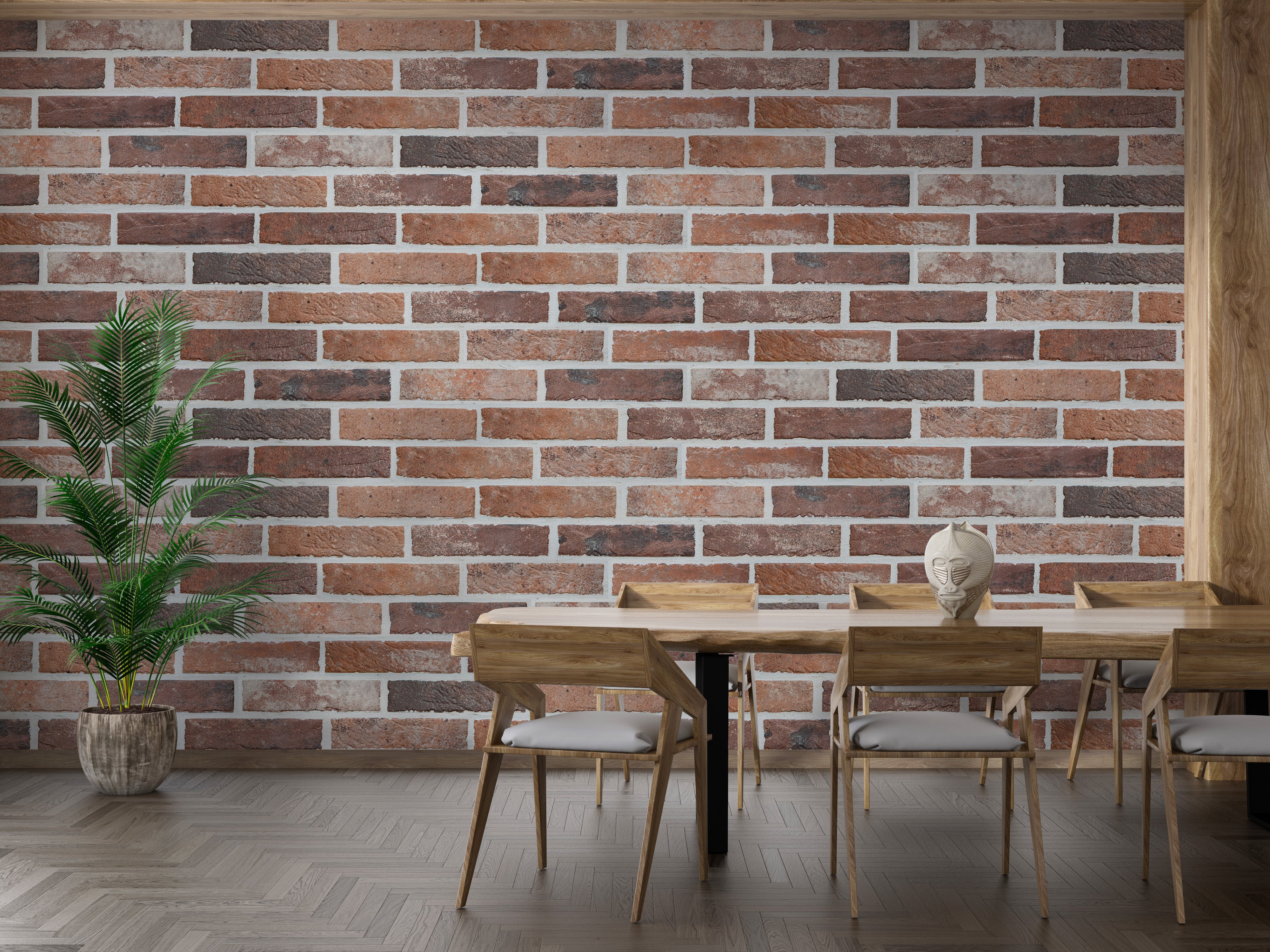 Removable Antique Brick Wallpaper Mural for Interiors
