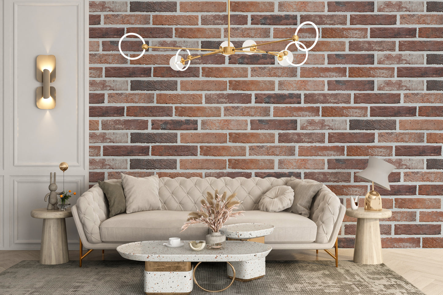 Removable Antique Brick Mural Wallpaper for Homes
