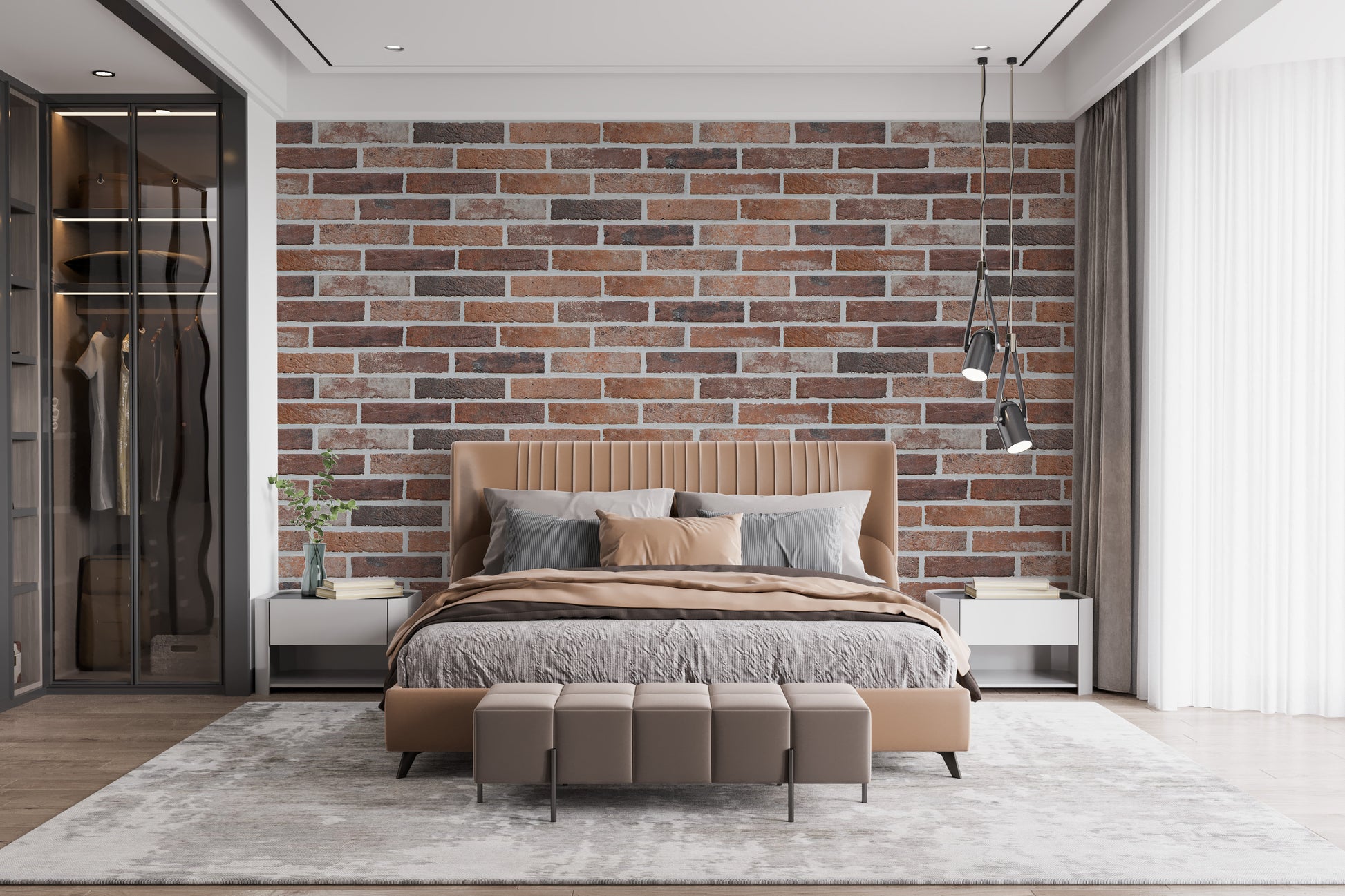 Removable Antique Brick Wall Mural Wallpaper Design
