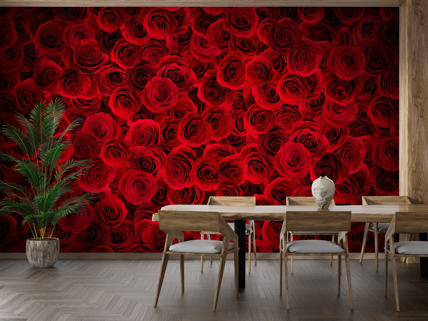 Peel and Stick Fiery Rose Mural for Elegant Walls
