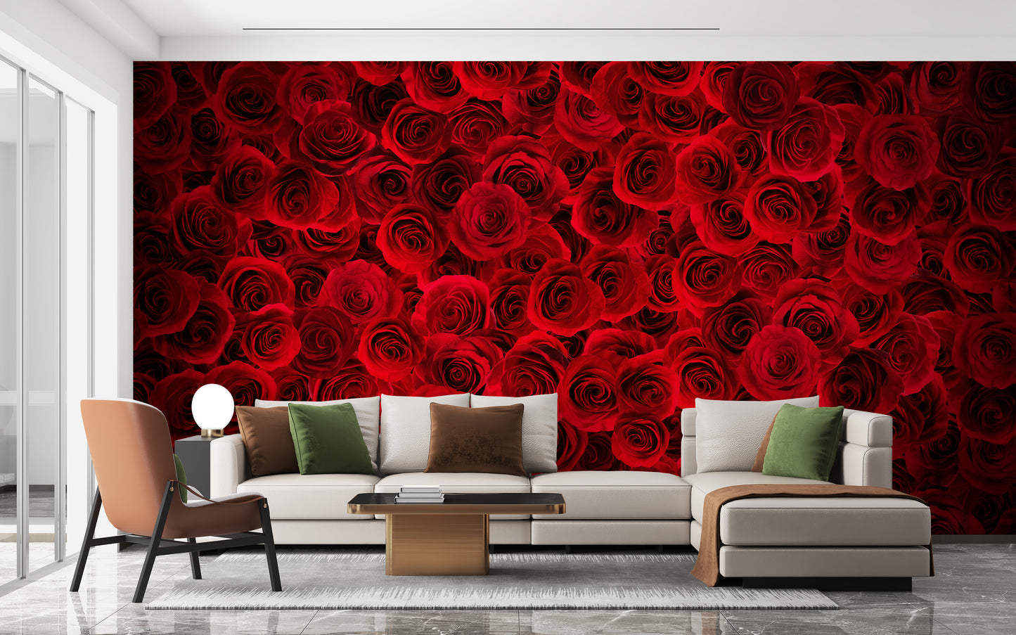 Fiery Rose Bouquet Peel and Stick Wallpaper for Rooms