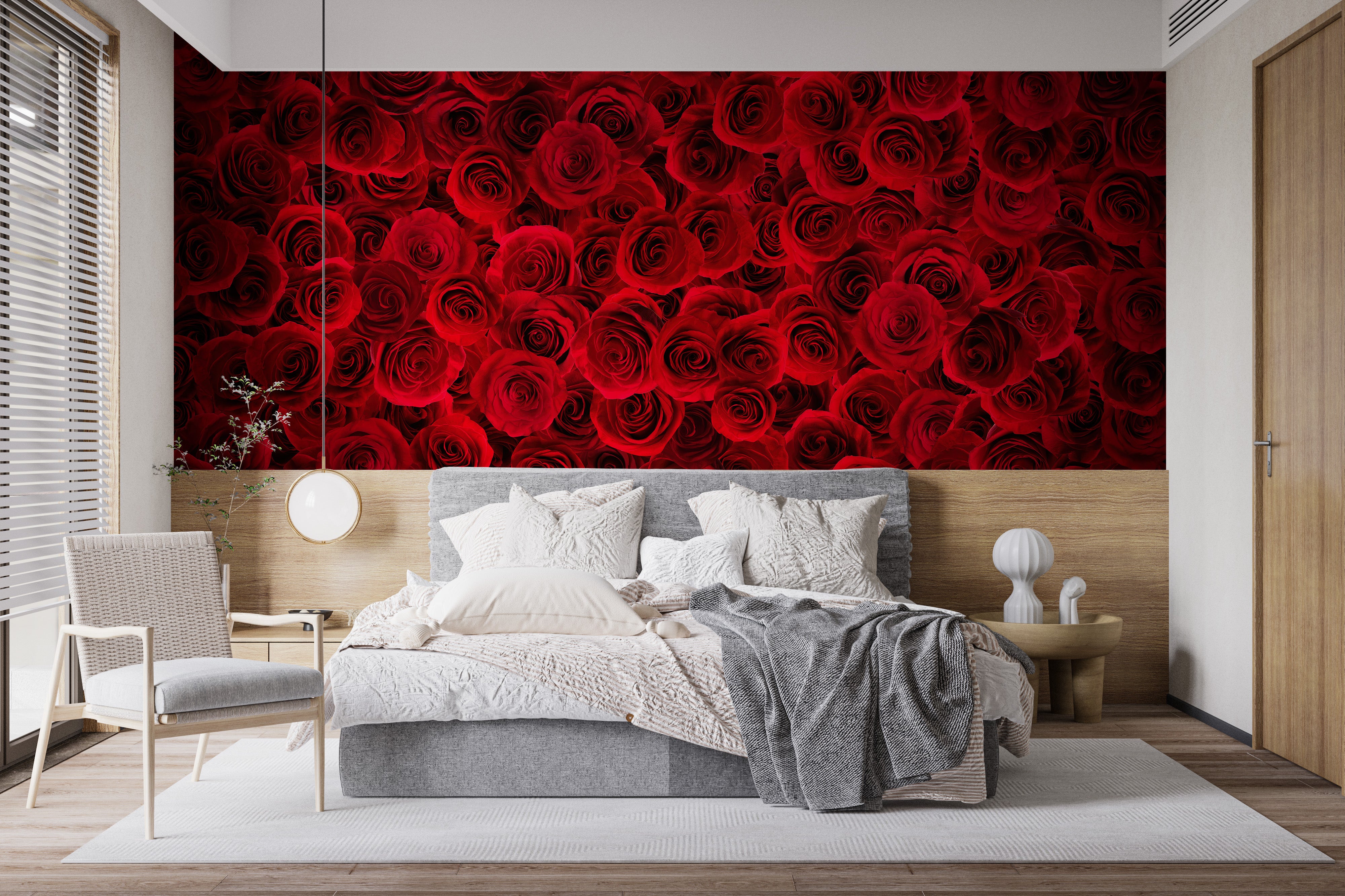 Fiery Rose Bouquet Peel and Stick Mural for Homes
