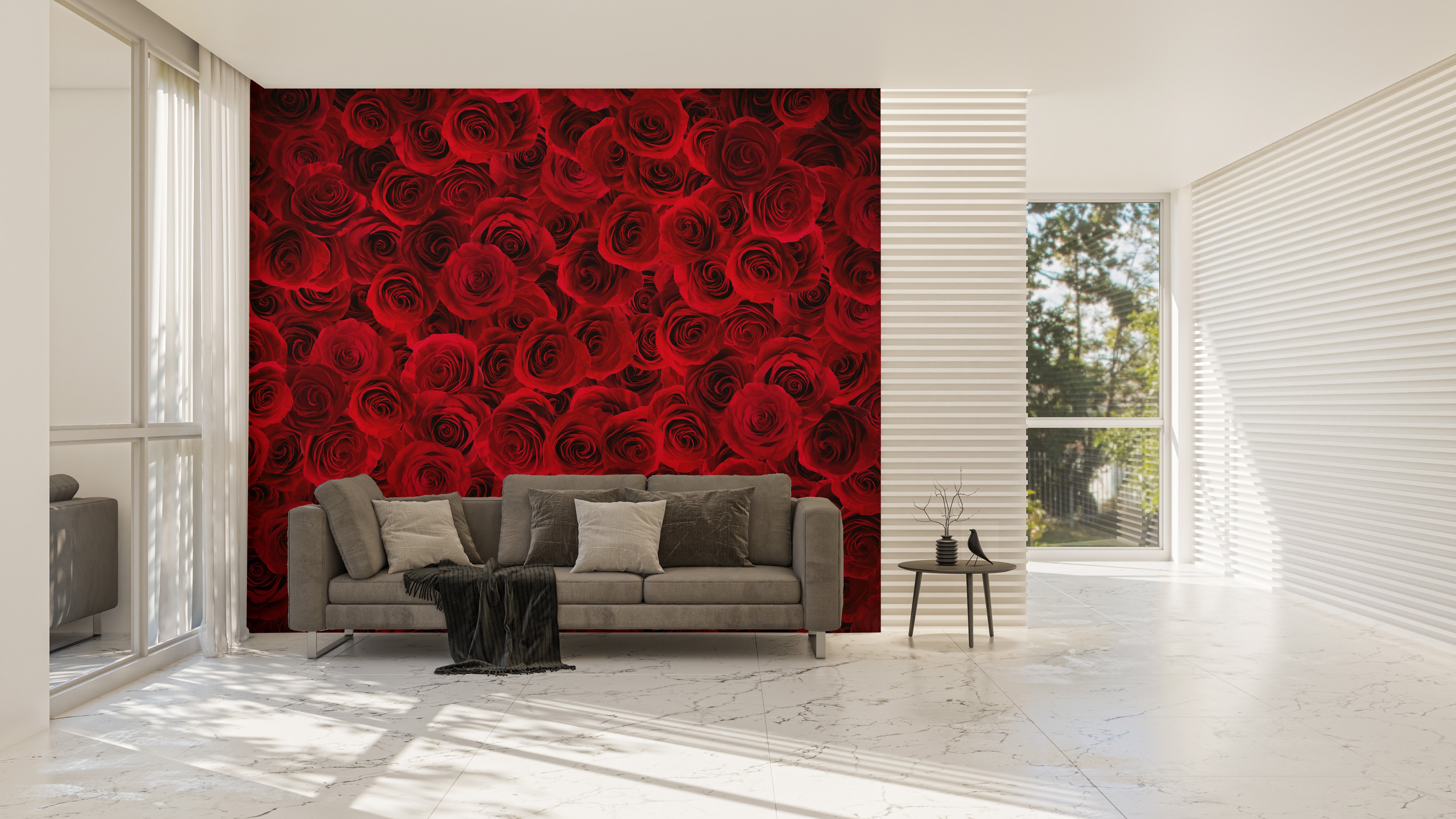 Fiery Rose Bouquet Peel and Stick Mural for Walls