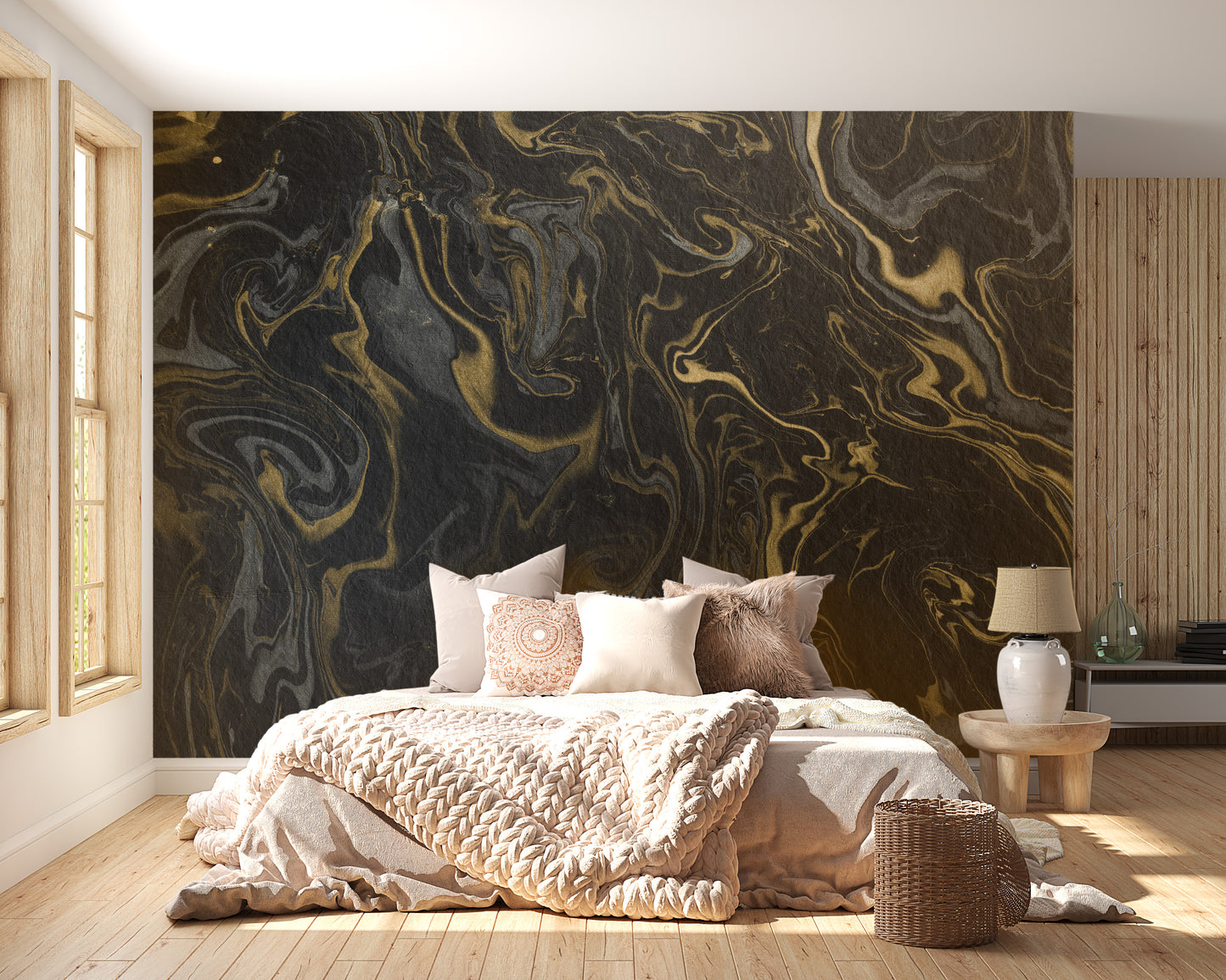 Black and Gold Marble Luxurious Mural for Home
