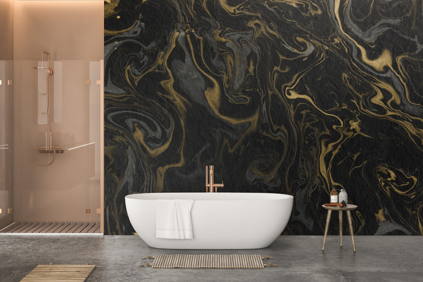 Black and Gold Marble Luxurious Wallpaper Mural
