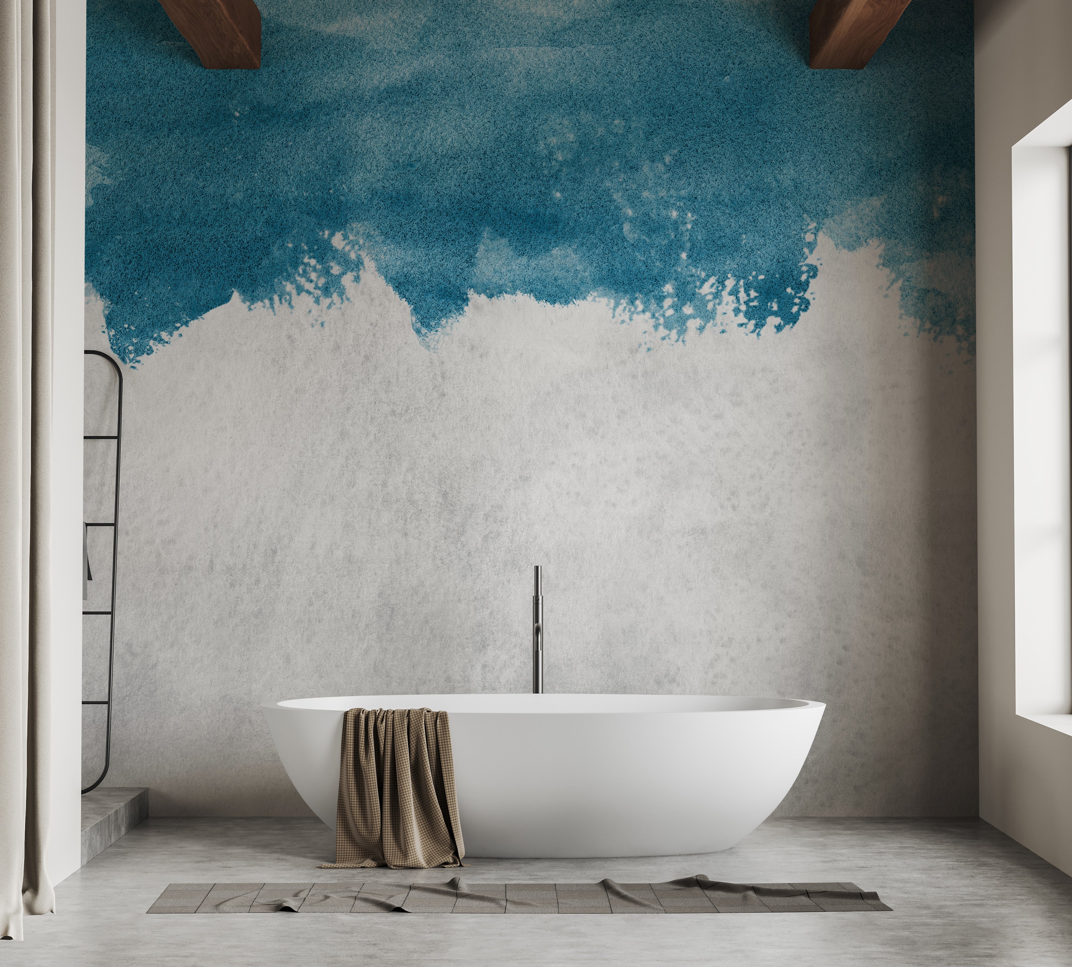 Modern Blue Barnyard Removable Wallpaper Mural
