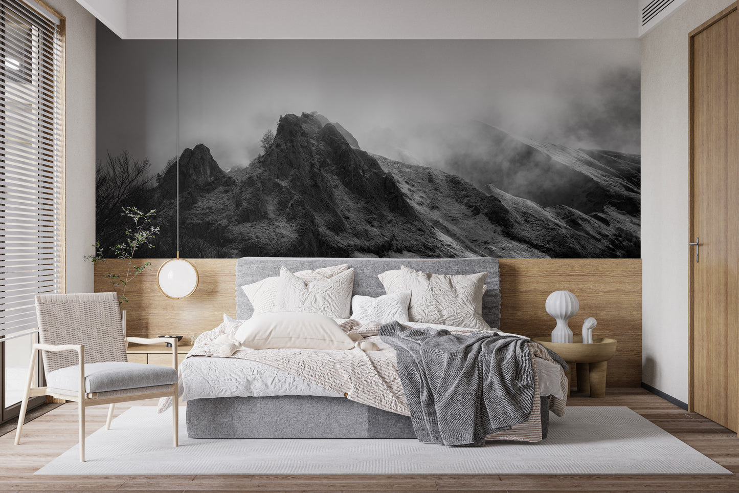 Wall Mural of Cloudy Skies Over the Peaks
